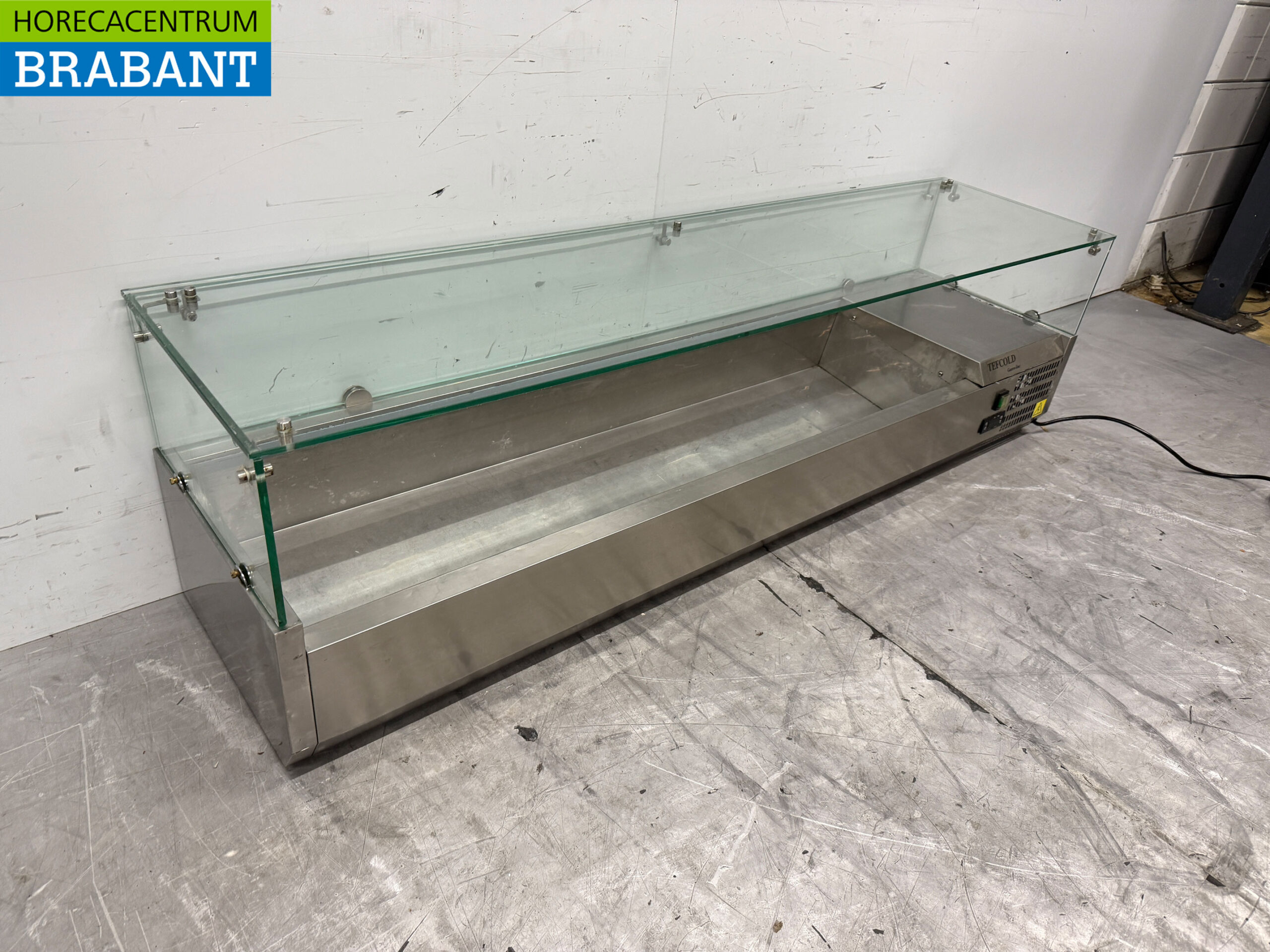 Thekenvitrine aus Edelstahl Thekenvitrine saladière 7 x 1/3 GN 160 cm Horeca – Bild 3