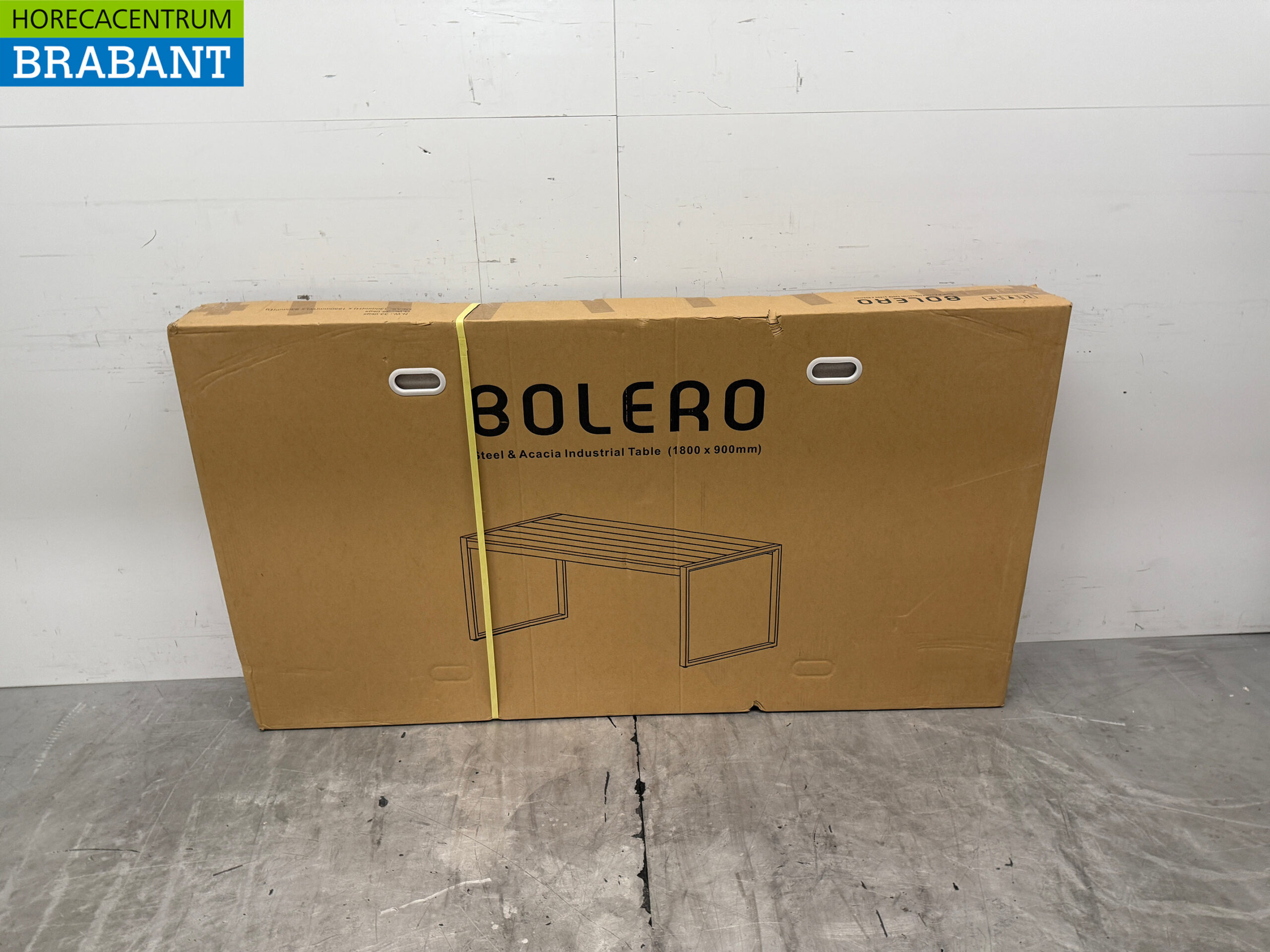Bolero rechteckiger Industrietisch aus Stahl und Akazienholz 180 x 90 x 74 cm Catering – Bild 3
