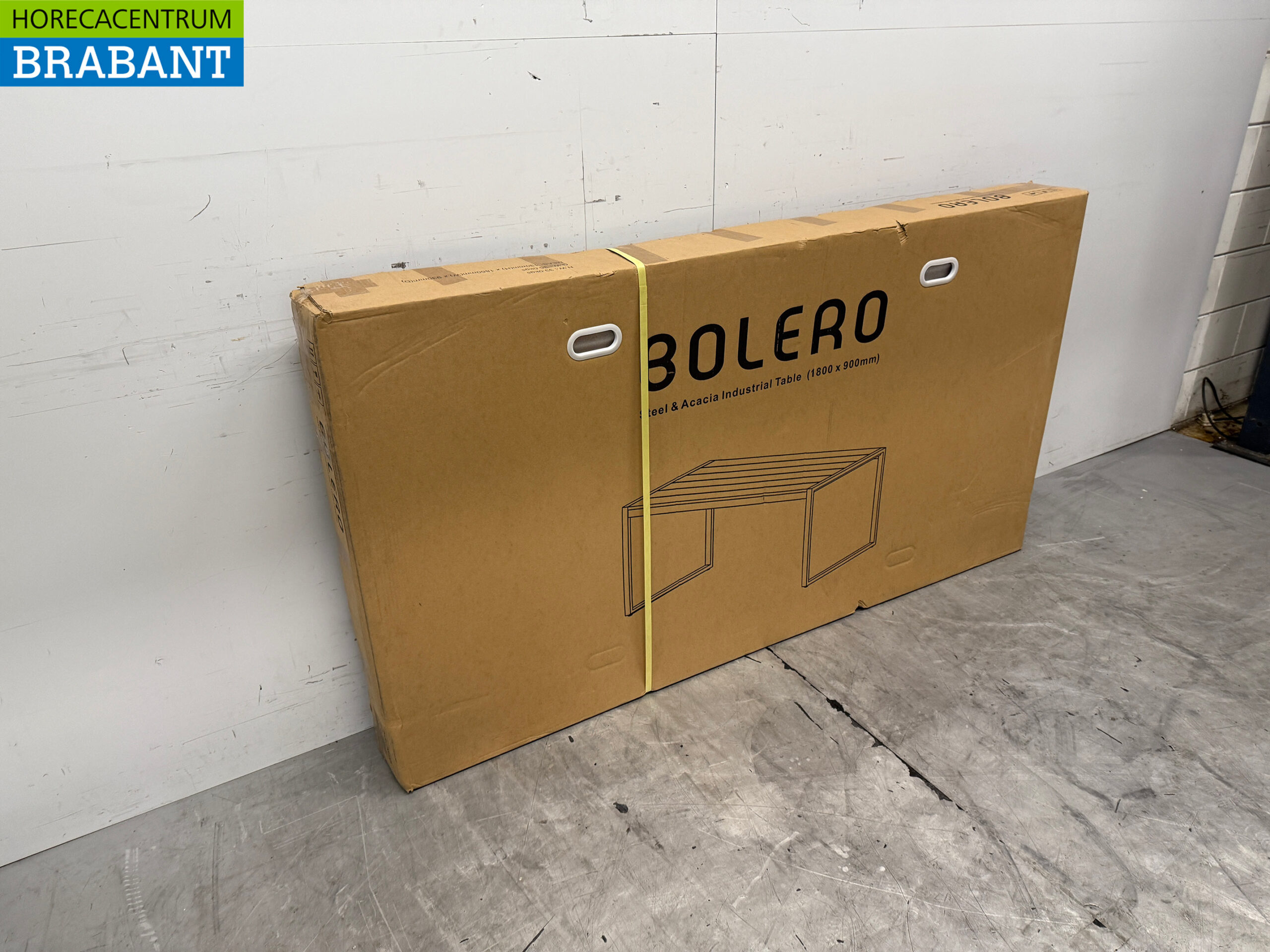 Bolero rechteckiger Industrietisch aus Stahl und Akazienholz 180 x 90 x 74 cm Catering – Bild 4