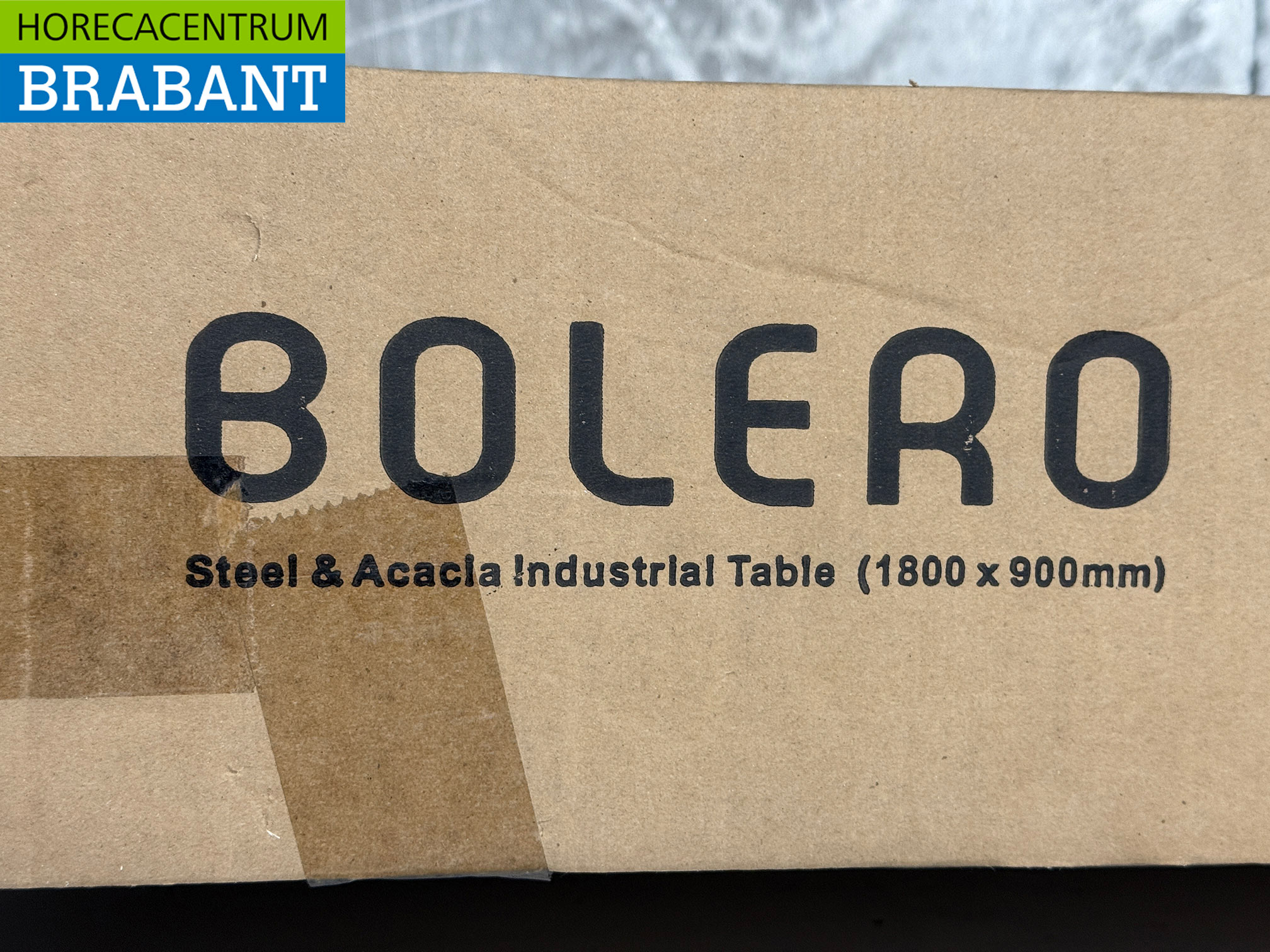 Bolero rechteckiger Industrietisch aus Stahl und Akazienholz 180 x 90 x 74 cm Catering – Bild 6