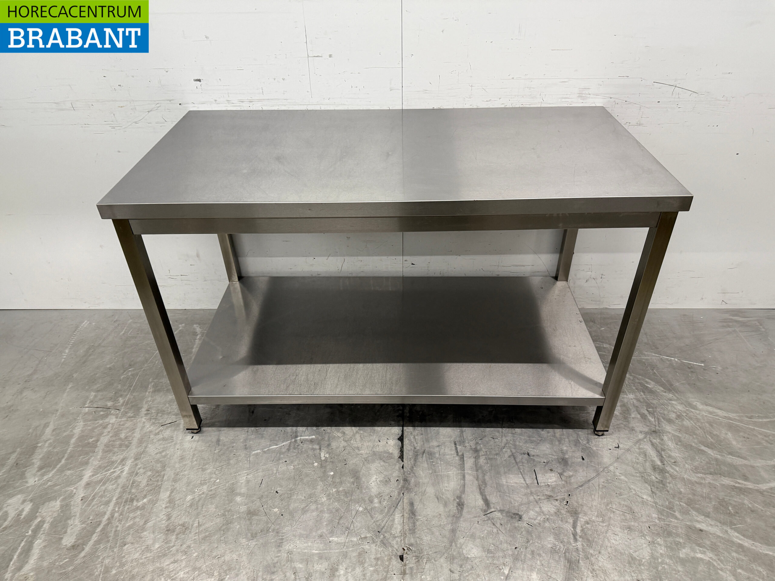 Edelstahl-Arbeitstisch mit Zwischenboden 140 x 70 x 85,5 cm Catering