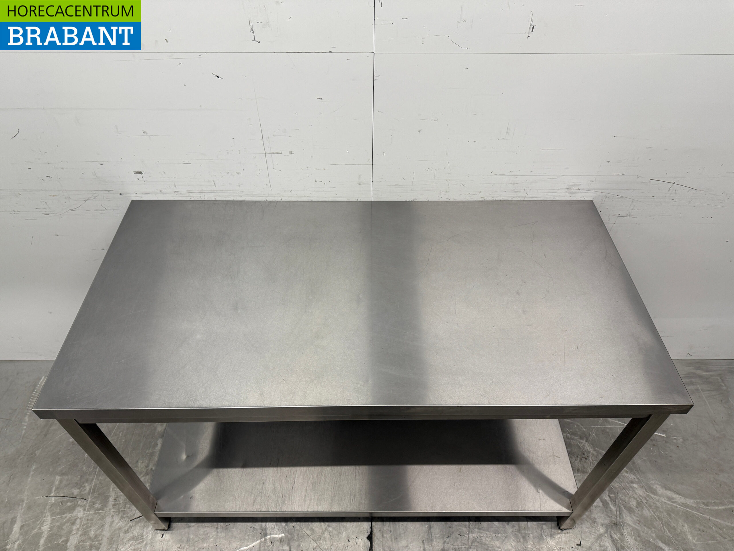 Edelstahl-Arbeitstisch mit Zwischenboden 140 x 70 x 85,5 cm Catering – Bild 4