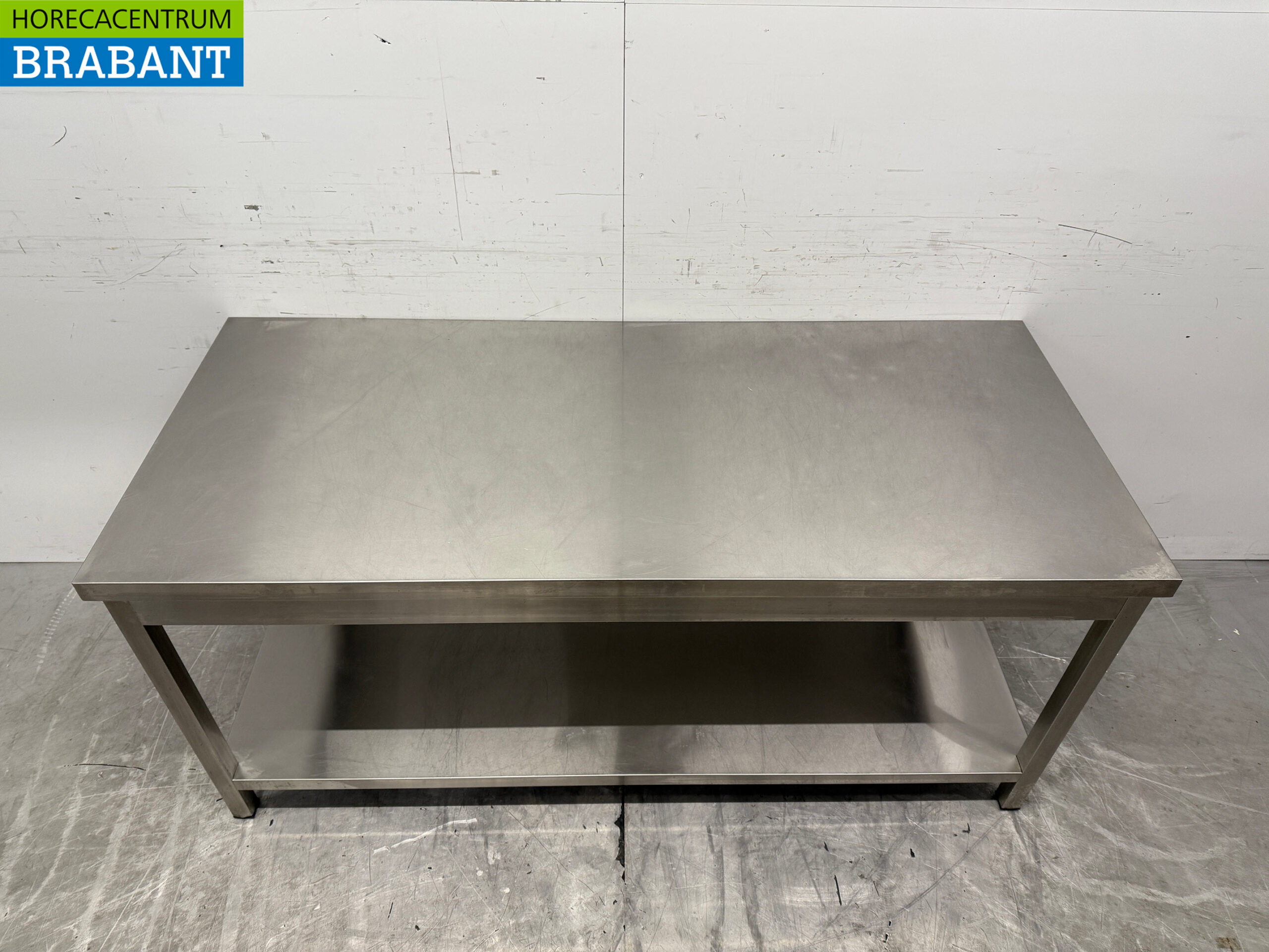 Edelstahl-Arbeitstisch mit Zwischenboden 160 x 70 x 73 cm Horeca – Bild 4