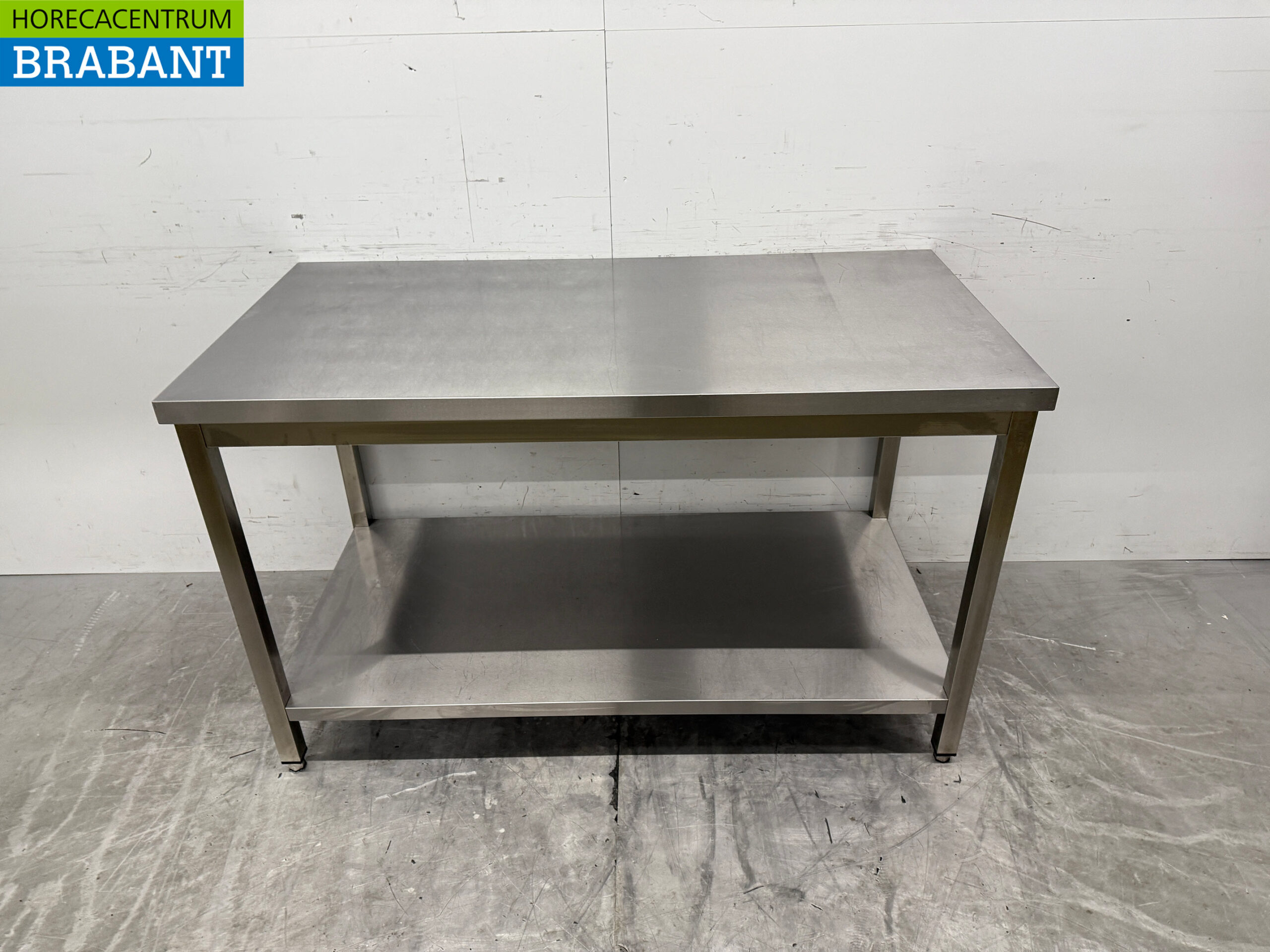 Edelstahl-Arbeitstisch mit Zwischenboden 140 x 70 x 86 cm Catering