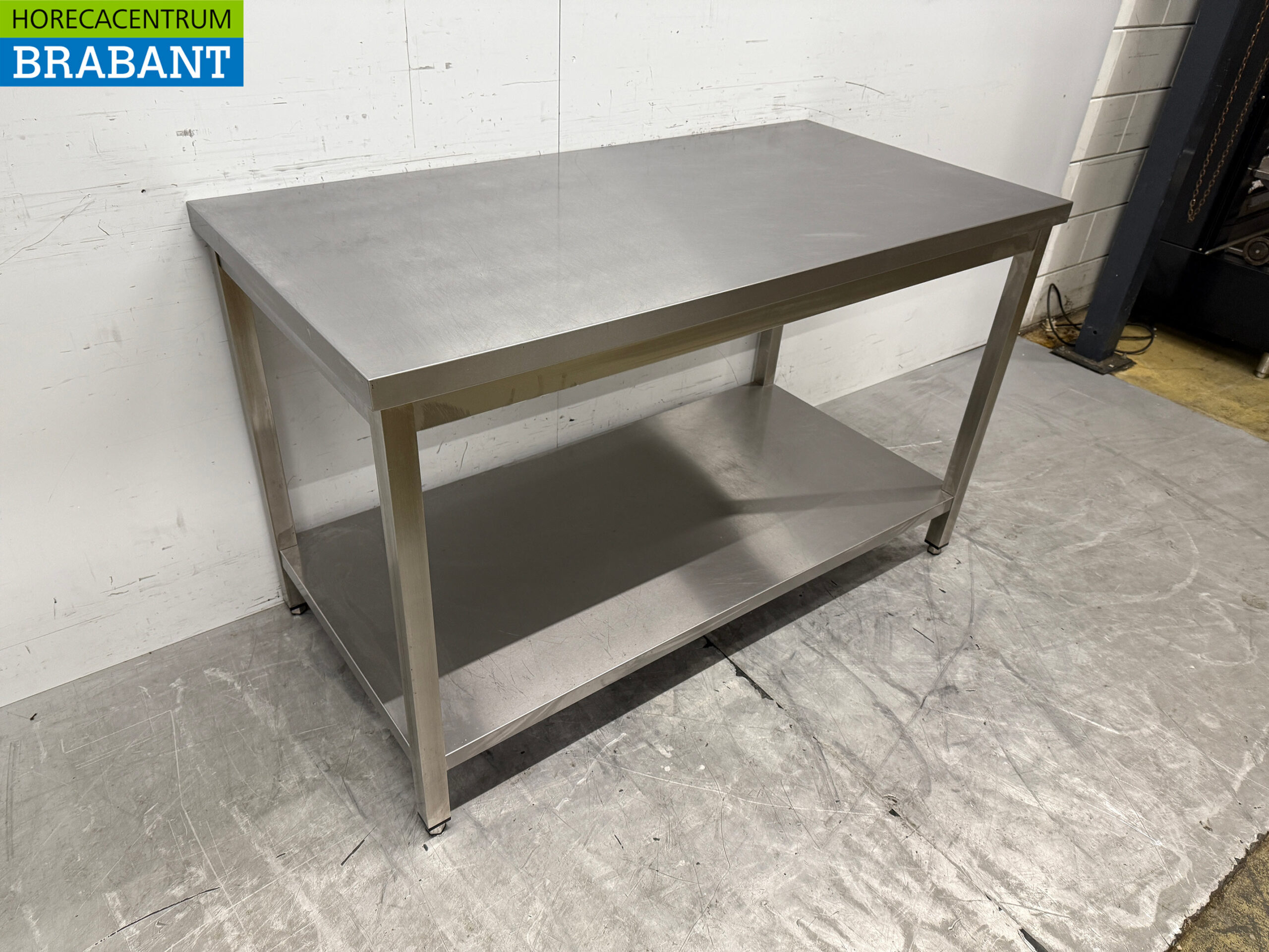 Edelstahl-Arbeitstisch mit Zwischenboden 140 x 70 x 86 cm Catering – Bild 3