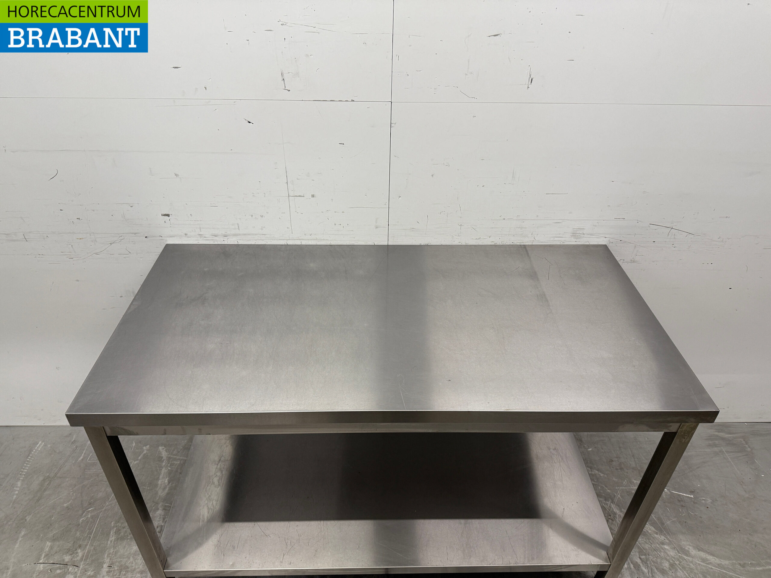 Edelstahl-Arbeitstisch mit Zwischenboden 140 x 70 x 86 cm Catering – Bild 4