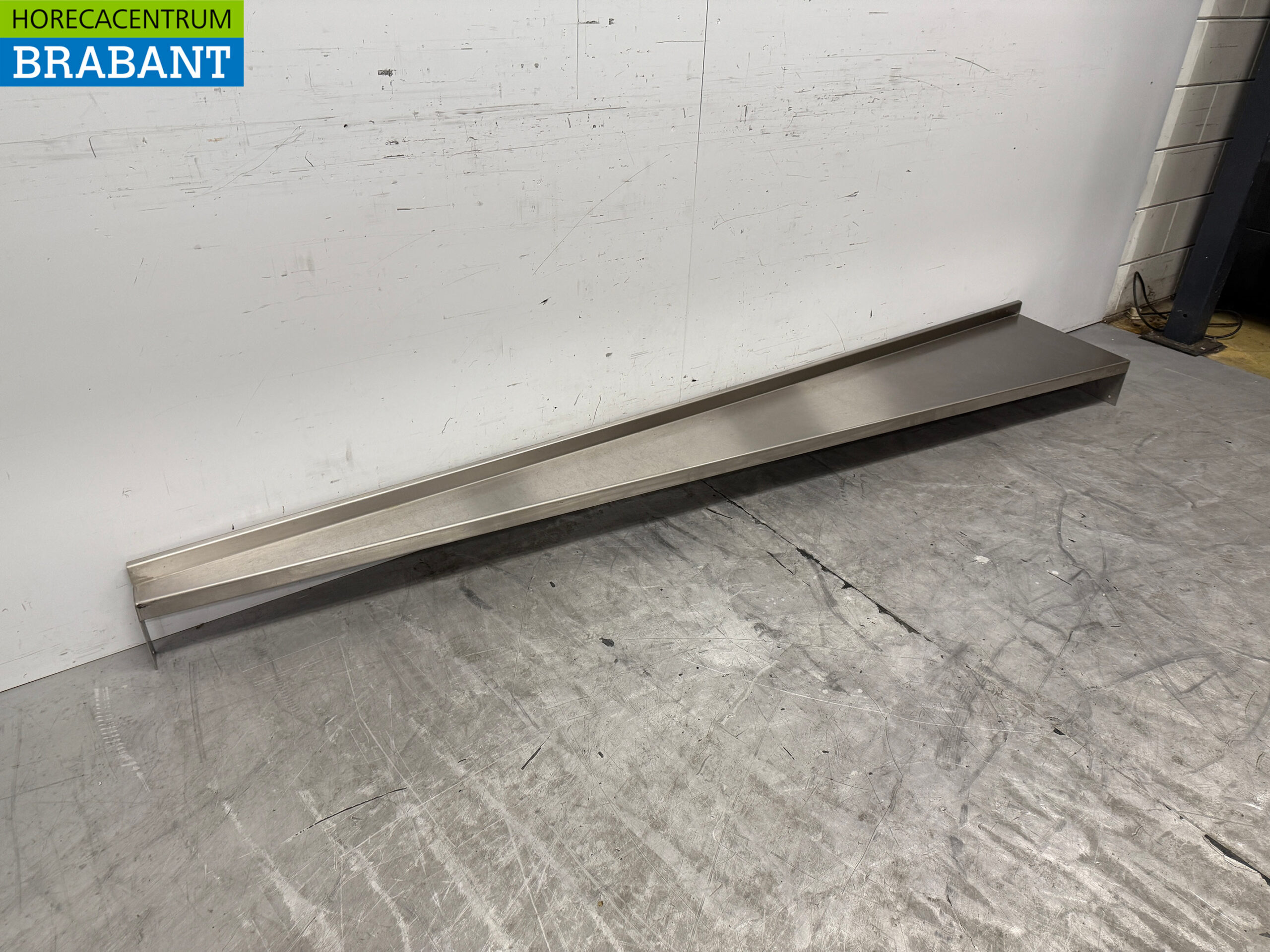 Edelstahl Arbeitsplatte Wandregal 264 x 43,5 cm Horeca – Bild 3