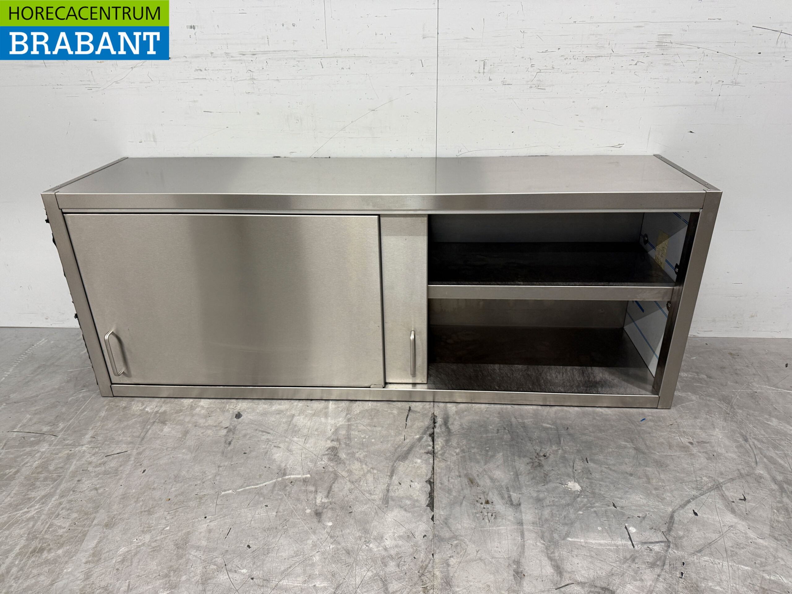 Edelstahl-Hängeschrank Schiebetüren 160 cm Catering – Bild 4