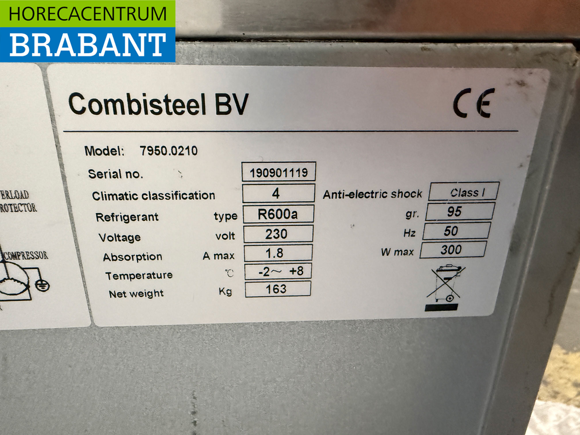 Edelstahl Combisteel Gekühlte Werkbank mit 3 Türen und 2 Schubladen 223 cm 230V Horeca – Bild 6