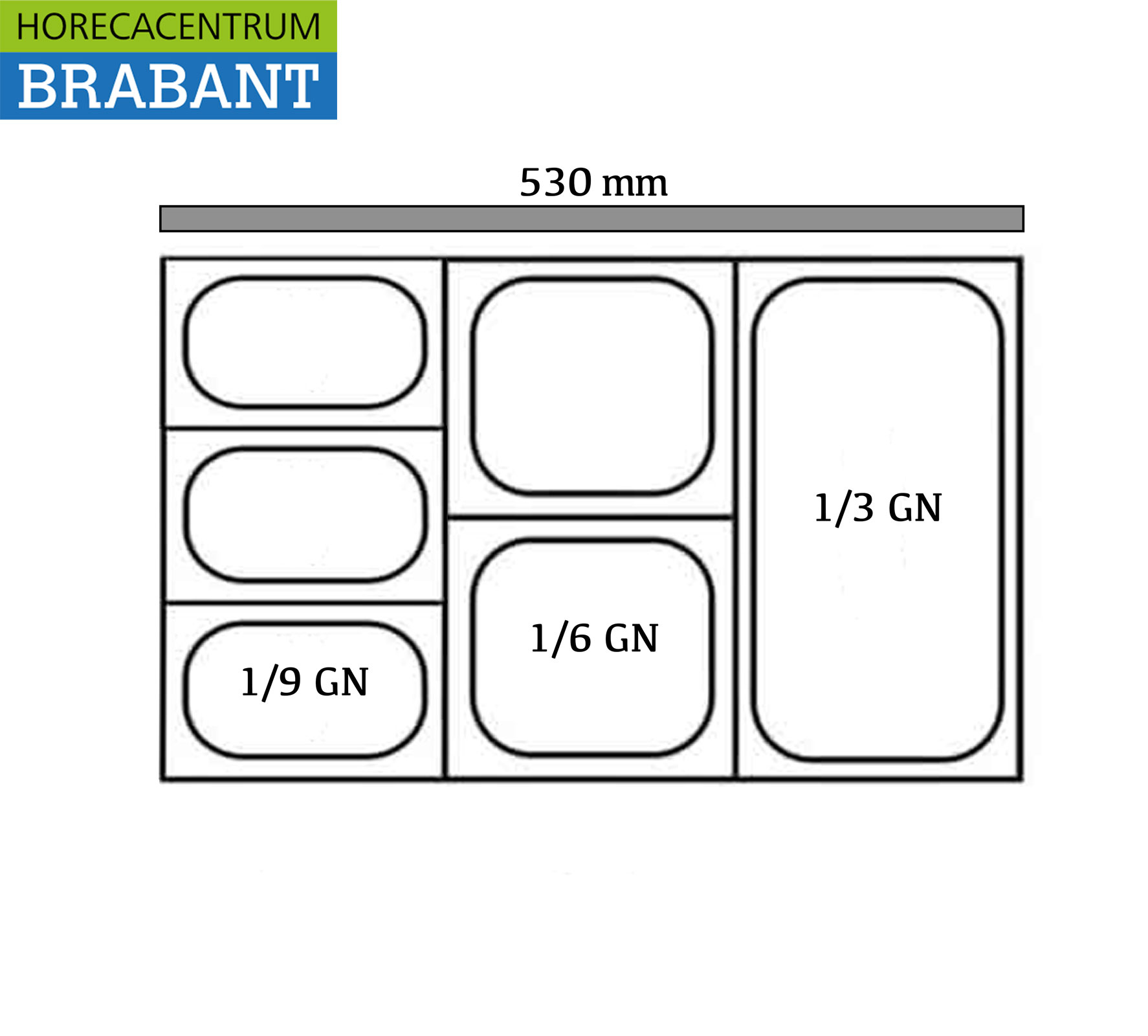 HCB GN Leiste für Bain-Marie Länge 530 mm, 1/1 GN Horeca – Bild 3
