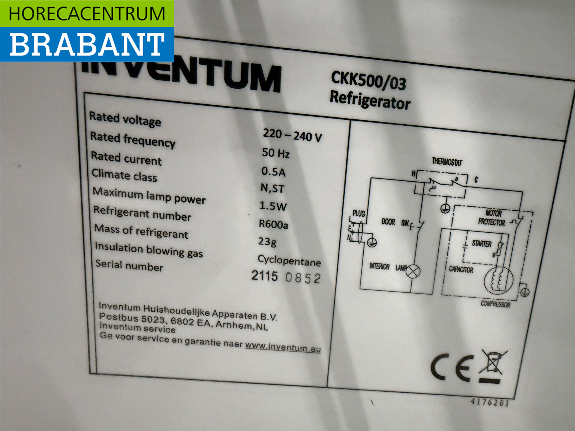 Inventum Kühlschrank 93 Liter 230V Horeca – Bild 5