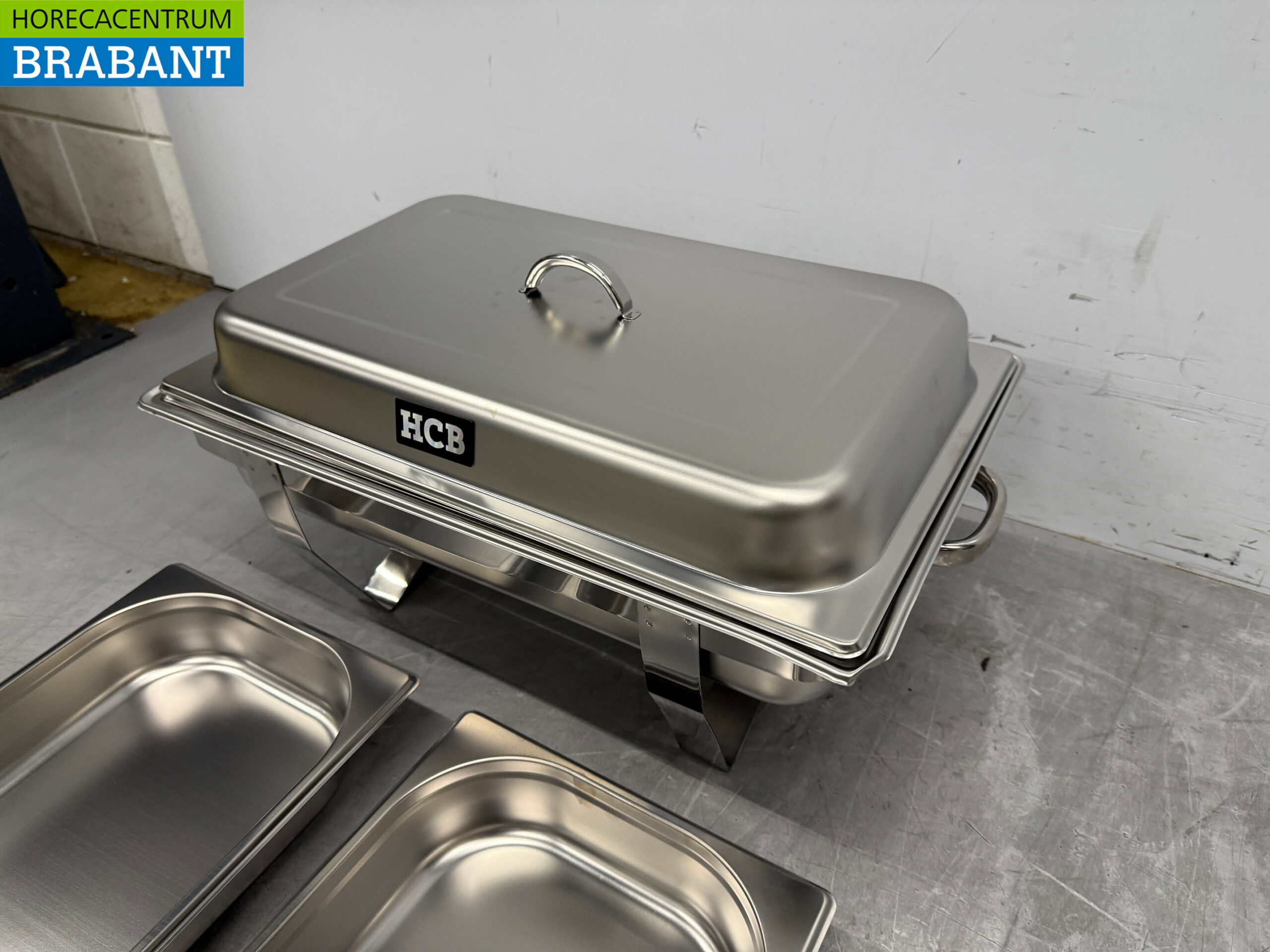 HCB Chafing dish Set aus Edelstahl 1 x 1/1, 2 x 1/2 und 3 x 1/3 GN Horeca – Bild 2