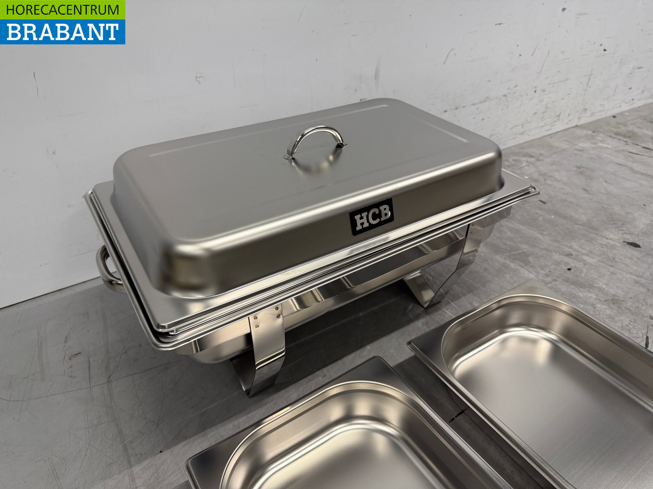 HCB Chafing dish Set aus Edelstahl 1 x 1/1, 2 x 1/2 und 3 x 1/3 GN Horeca – Bild 3