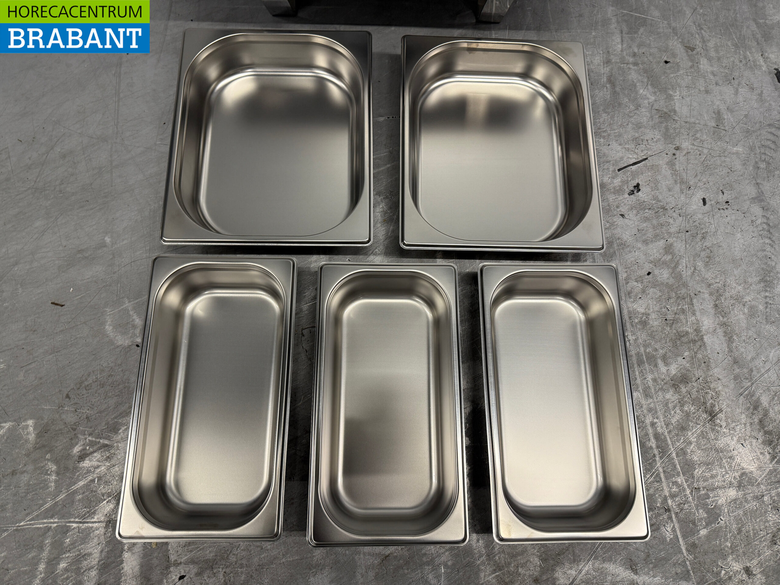 HCB Chafing dish Set aus Edelstahl 1 x 1/1, 2 x 1/2 und 3 x 1/3 GN Horeca – Bild 5