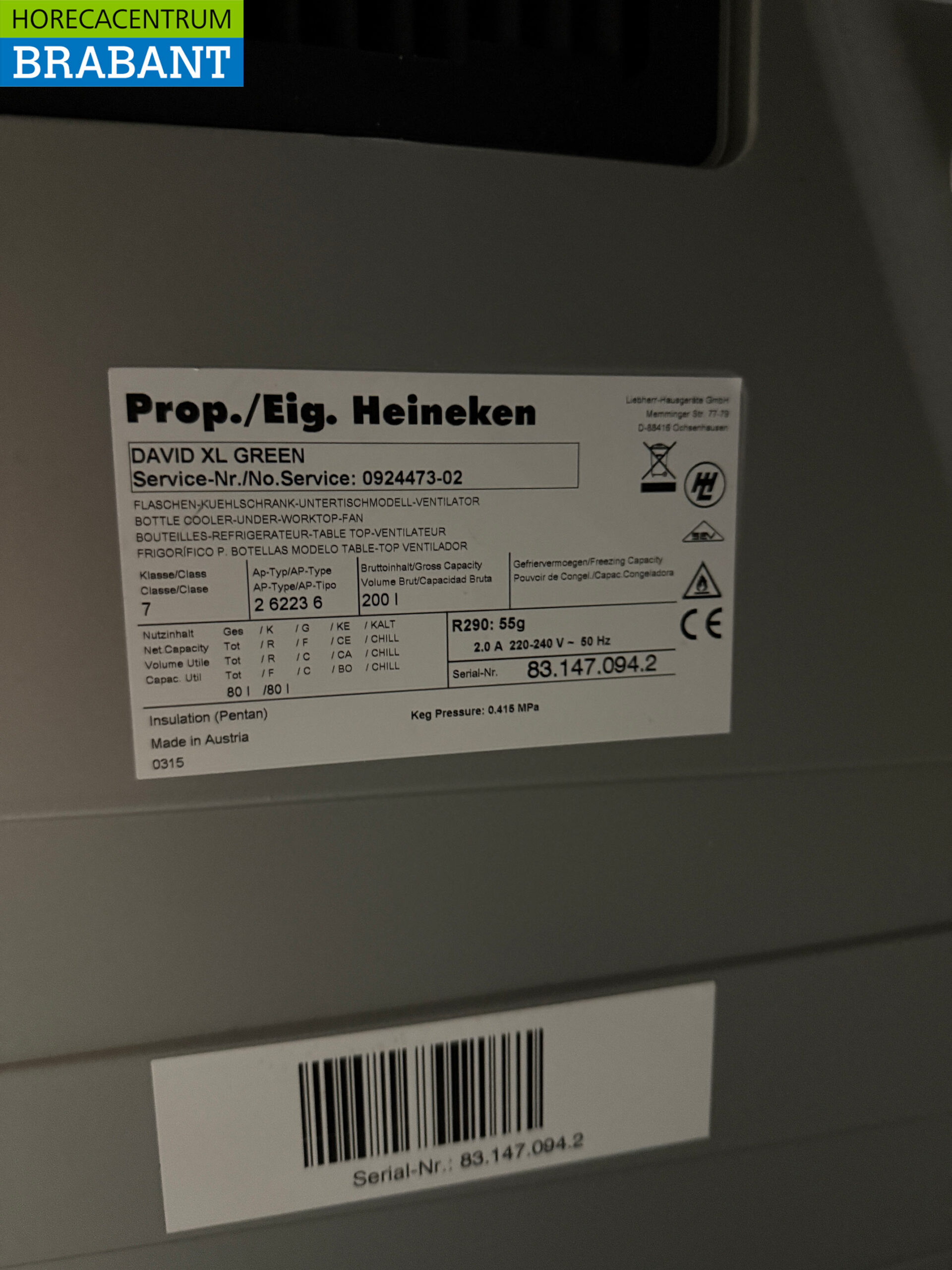 David Cooling Fasskühler 200 Liter 230V Horeca – Bild 5