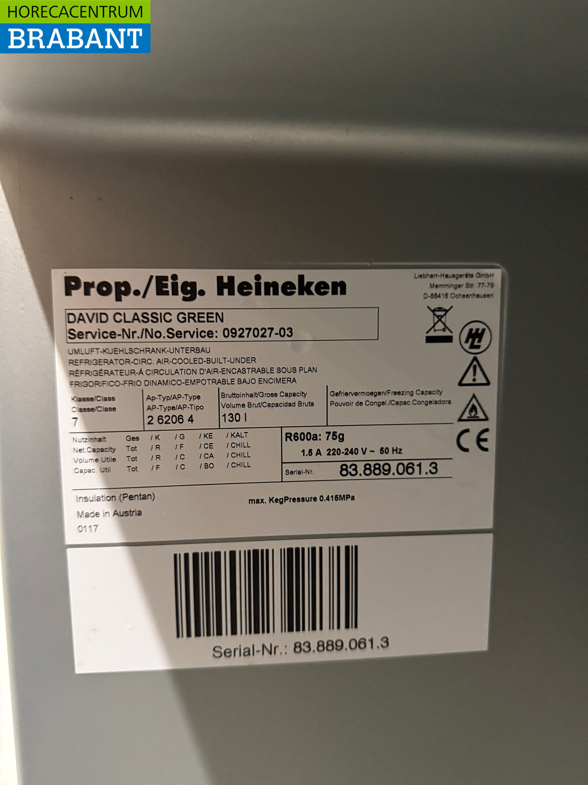 David Cooling Fasskühler 130 Liter 230V Horeca – Bild 5