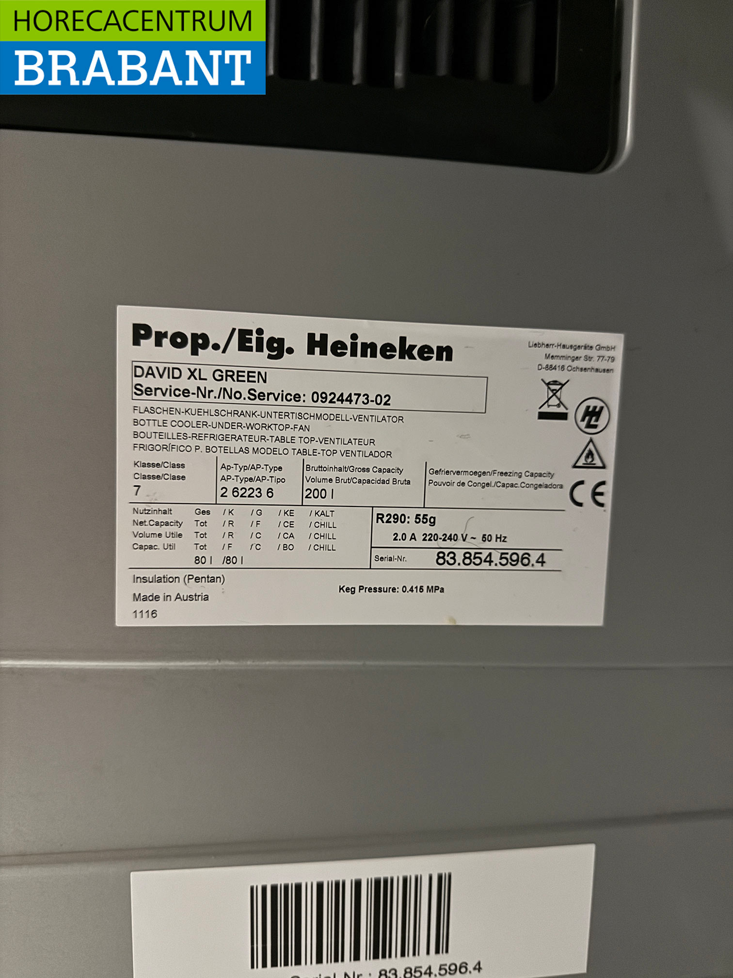 David Cooling Fasskühler 200 Liter 230V Horeca – Bild 5