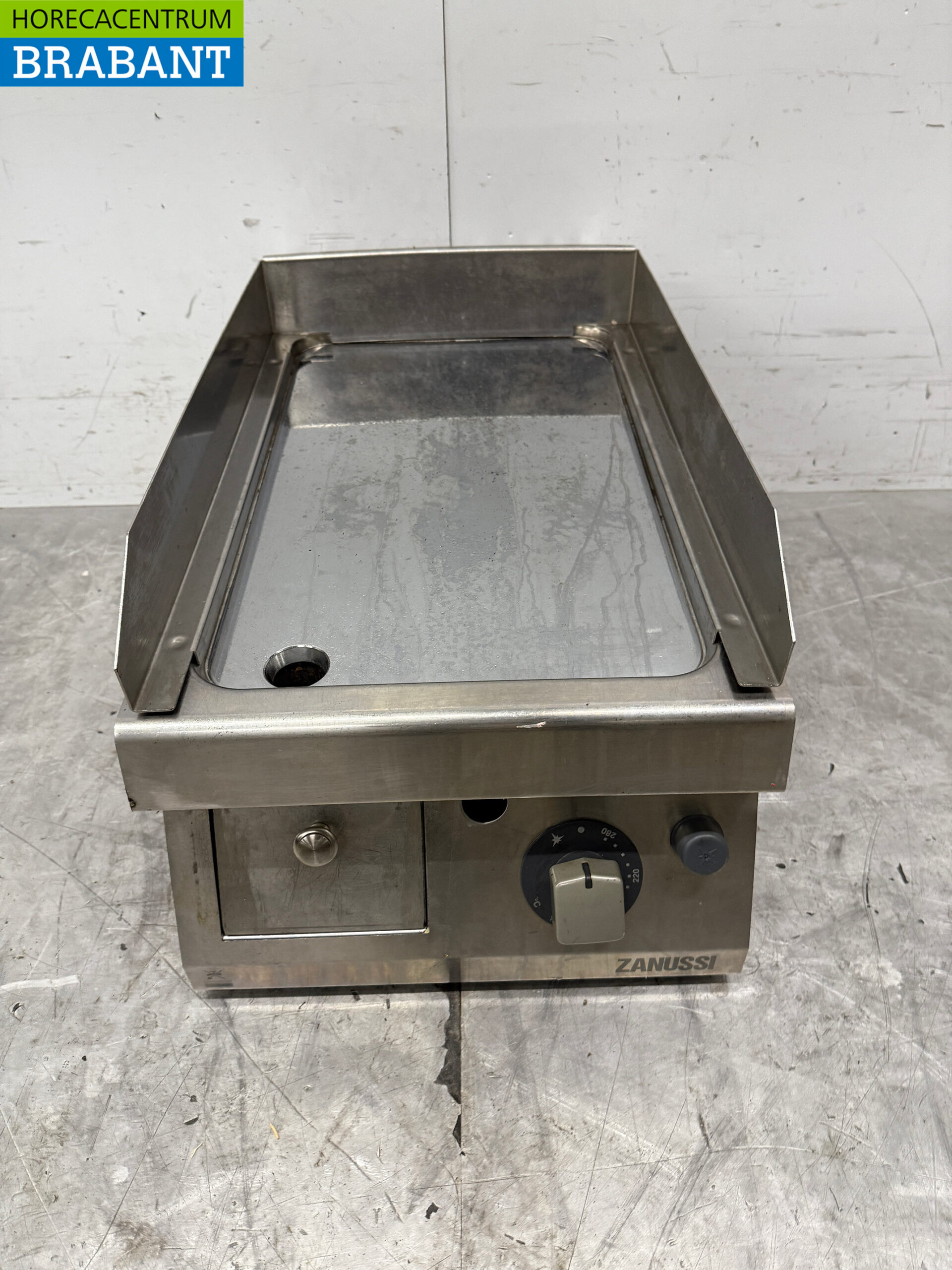 Edelstahl Zanussi Mirror Grillplatte 40 cm GAS Horeca