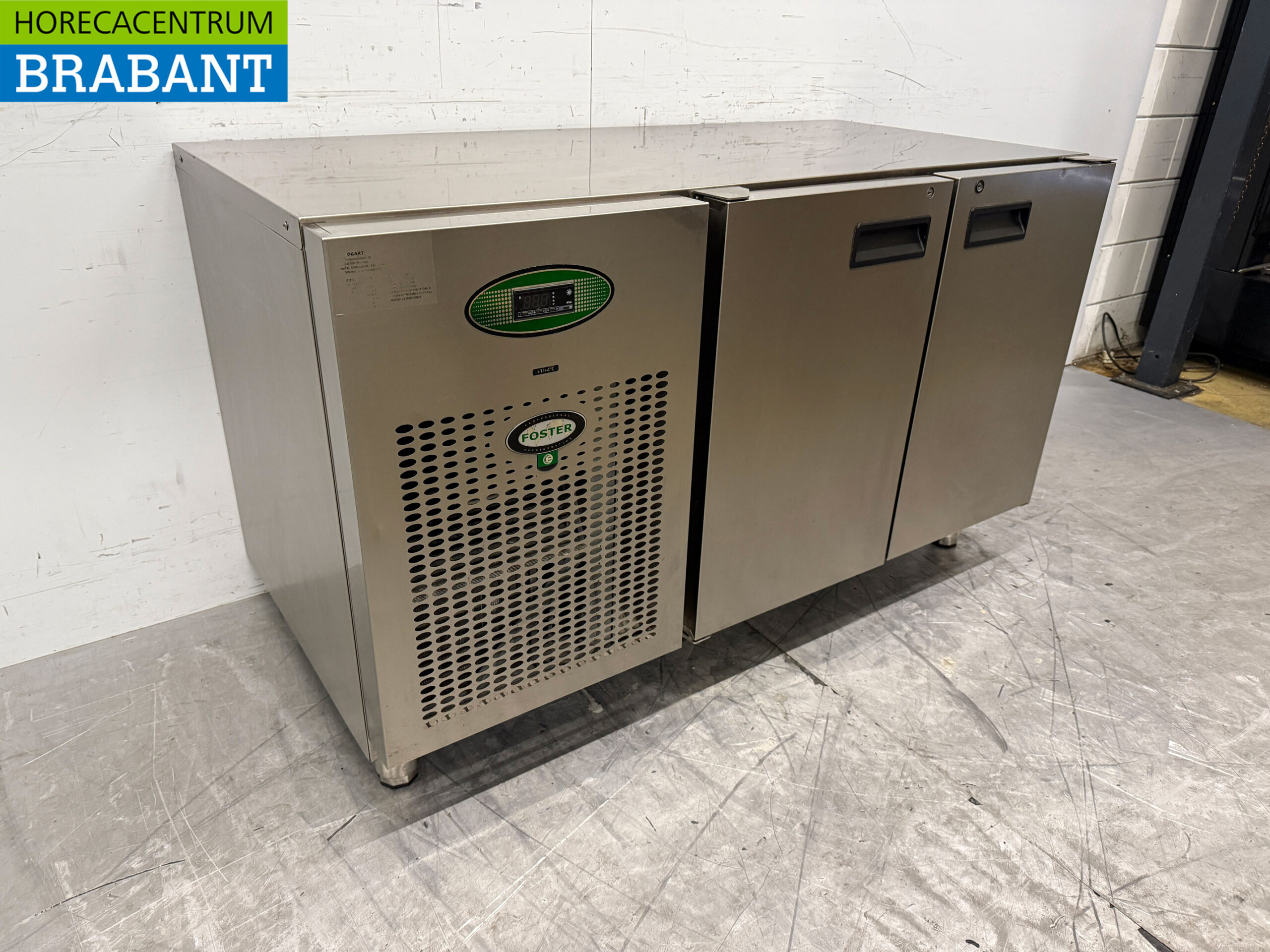 Edelstahl Foster gekühlte Werkbank 2 Türen 142 cm 230V Horeca – Bild 2