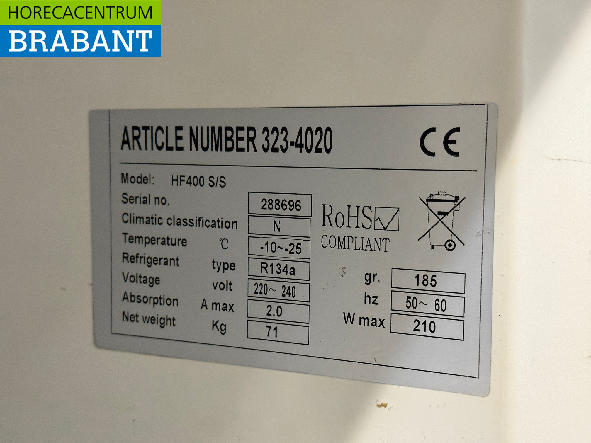 Saro Gefrierschrank aus Edelstahl 361 Liter 230V Horeca – Bild 5