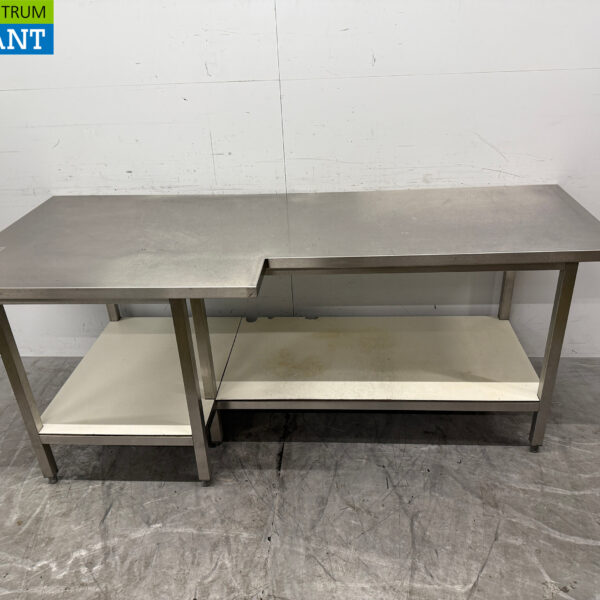 Arbeitstisch aus Edelstahl mit Zwischenboden 217 x 91 x 85,5 cm Catering