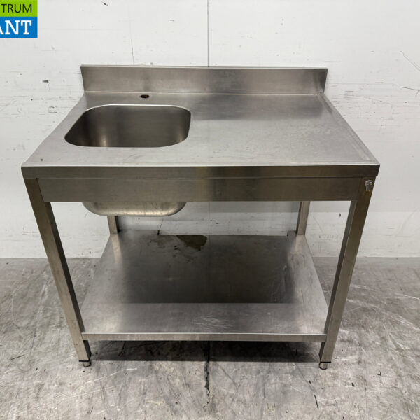 Edelstahl-Spültisch mit Untergestell 100,2 x 68,5 x 91 cm Catering