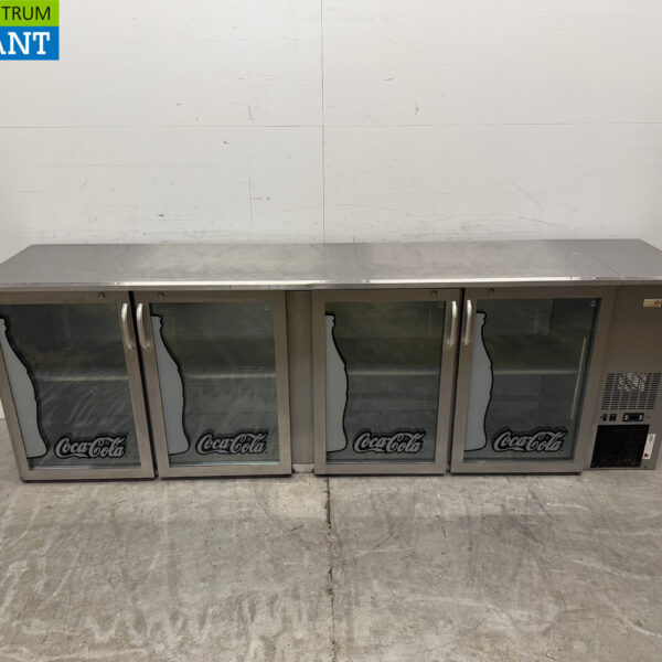 Gamko Bar Cooler aus Edelstahl 4 Glas-Scharniertüren 254,5 cm 230V Horeca