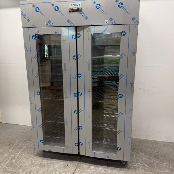Polar Mobiler Doppeltür-Glastür-Kühlschrank 1400 Liter 230V Horeca