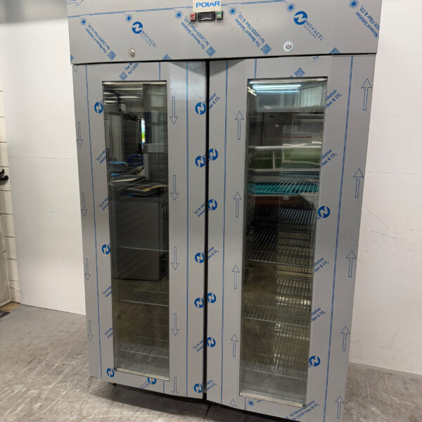 Polar Mobile Doppeltür-Glastür-Gefrierschrank aus Edelstahl 1400 Liter 230V Horeca