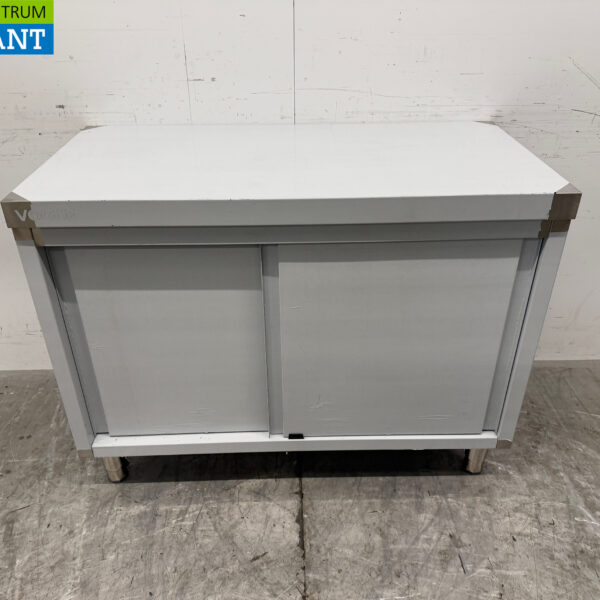 Vogue Arbeitsschrank aus Edelstahl 2 Schiebetüren 120 x 60 x 90 cm Catering