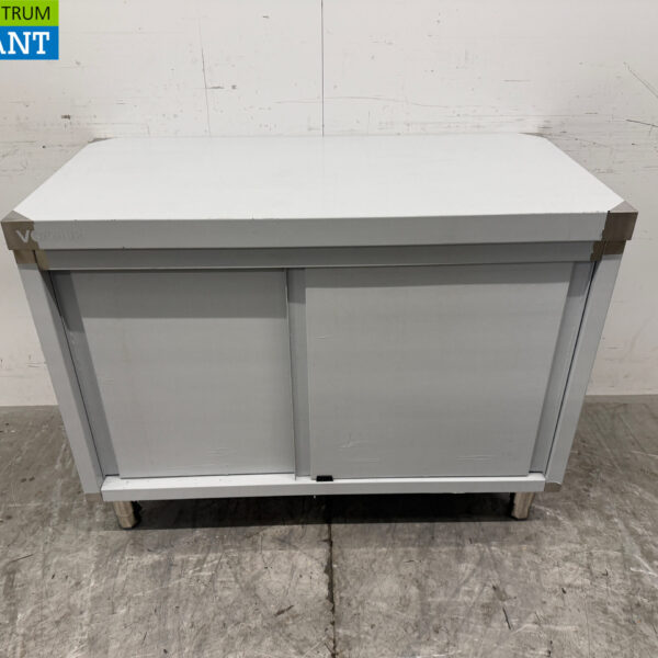 Vogue Arbeitsschrank aus Edelstahl 2 Schiebetüren 120 x 60 x 90 cm Catering