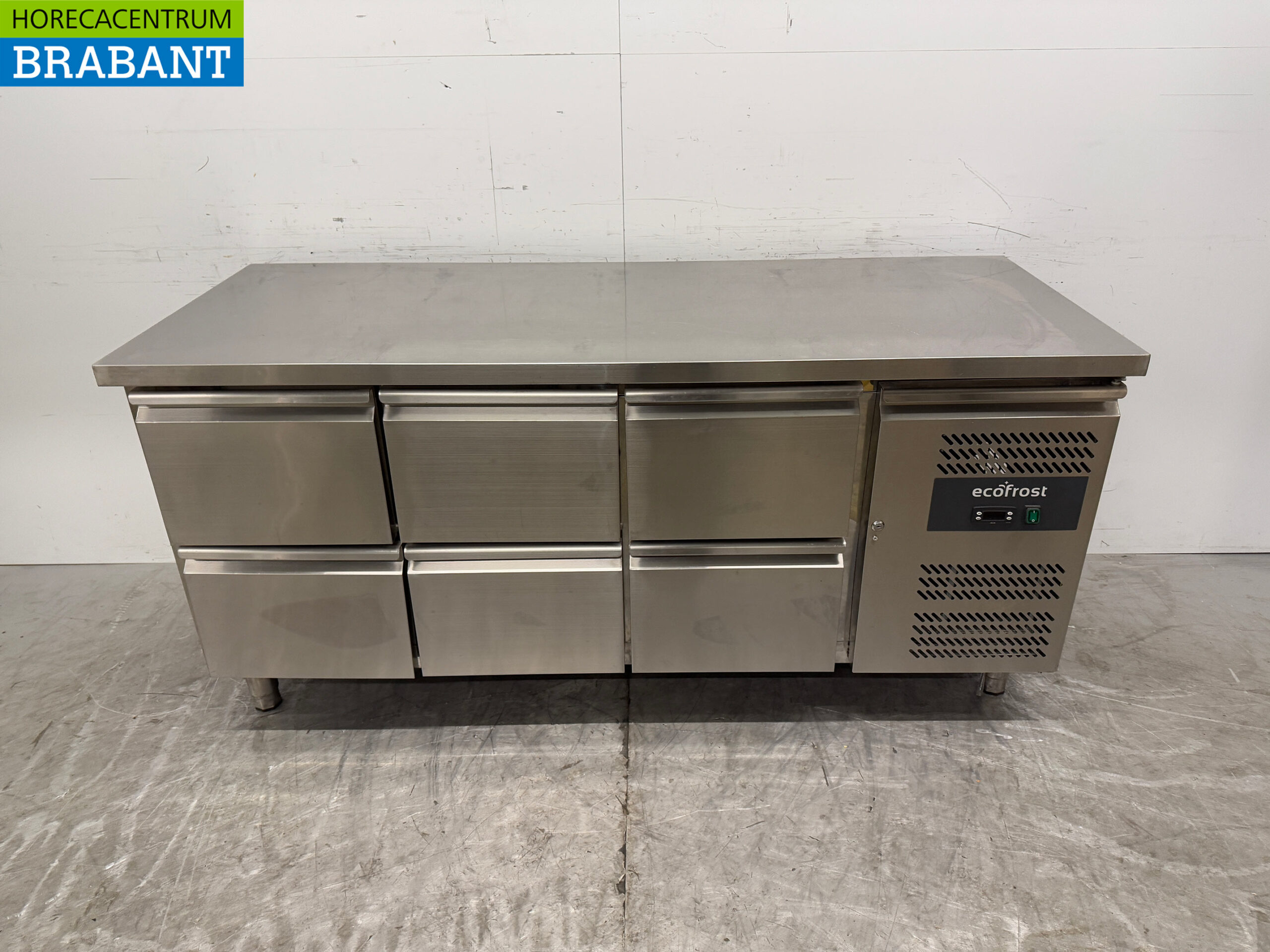 Ecofrost Kühlwerkbank aus Edelstahl 6 Schubladen 179,5 cm 230V Horeca