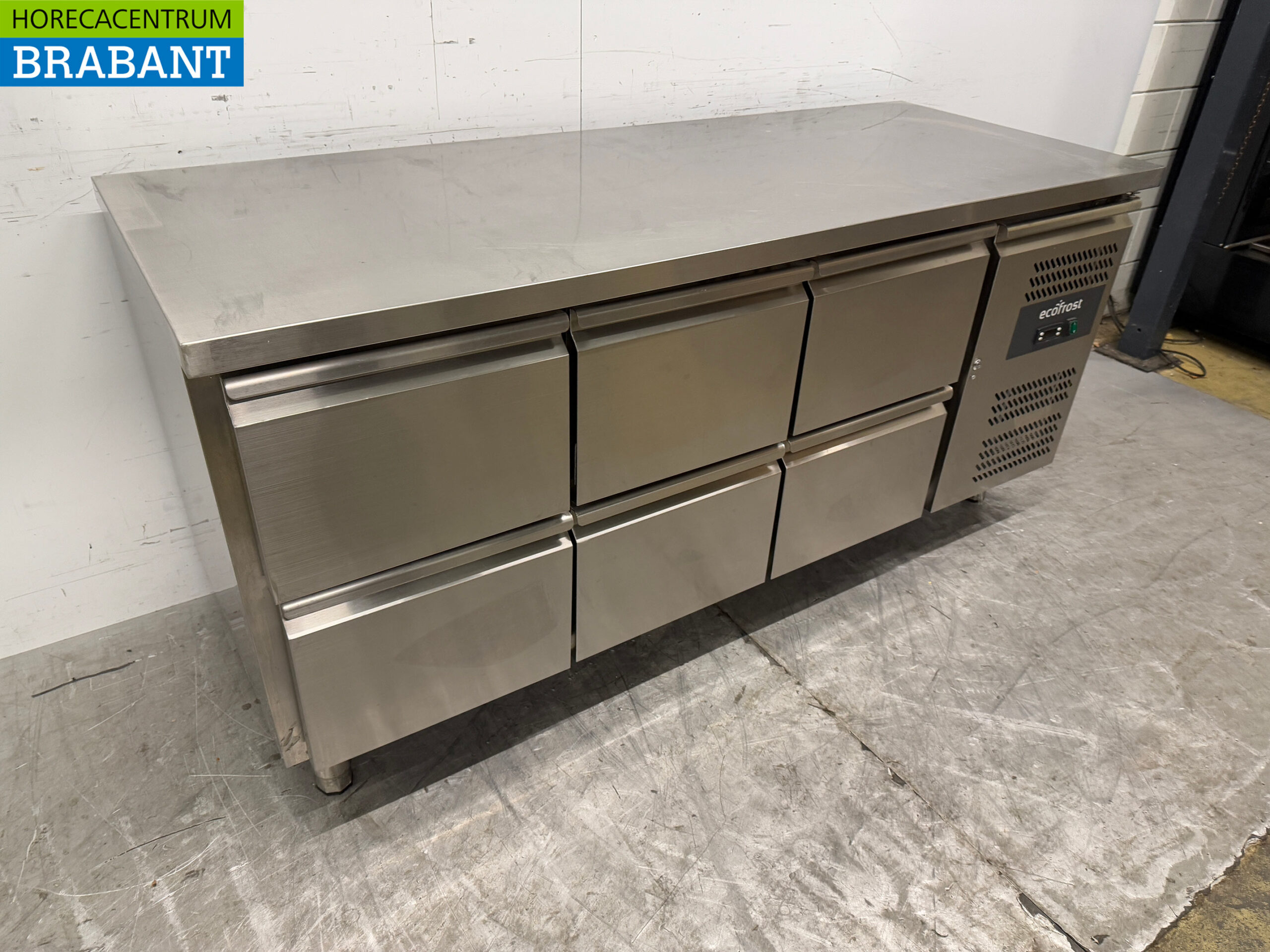 Ecofrost Kühlwerkbank aus Edelstahl 6 Schubladen 179,5 cm 230V Horeca – Bild 3