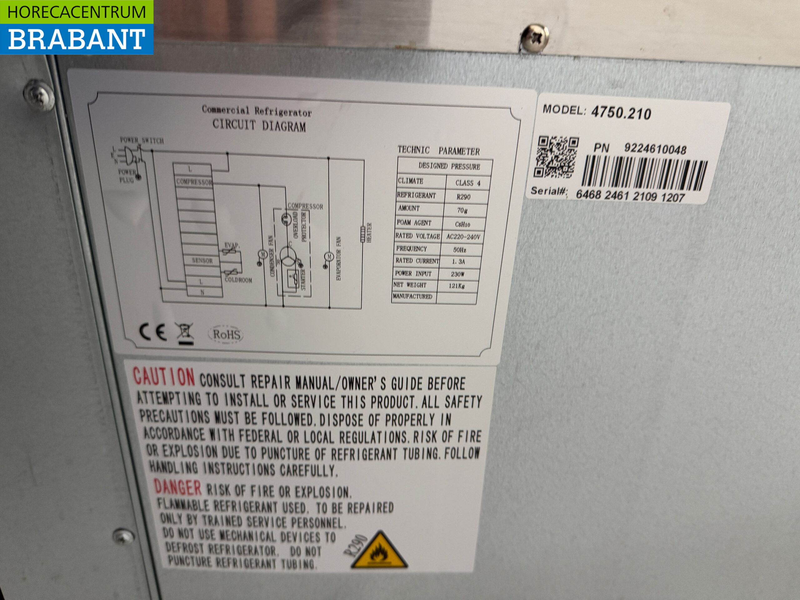 Ecofrost Kühlwerkbank aus Edelstahl 6 Schubladen 179,5 cm 230V Horeca – Bild 5