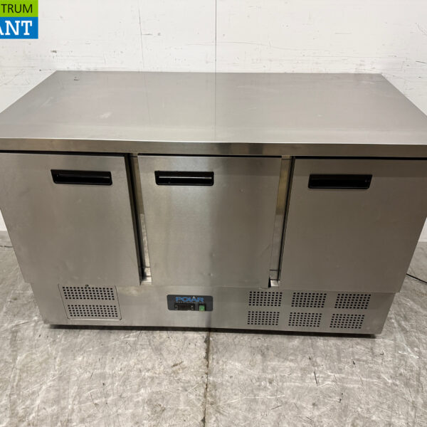 Edelstahl Polar Gekühlte Werkbank 3 Türen 137 cm 230V Horeca