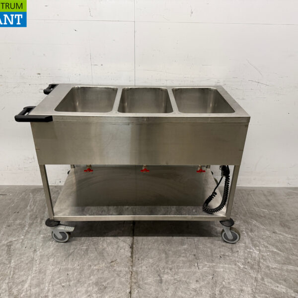 Hupfer Bain Marie Wagen aus Edelstahl 3 x 1/1 GN 230V Horeca