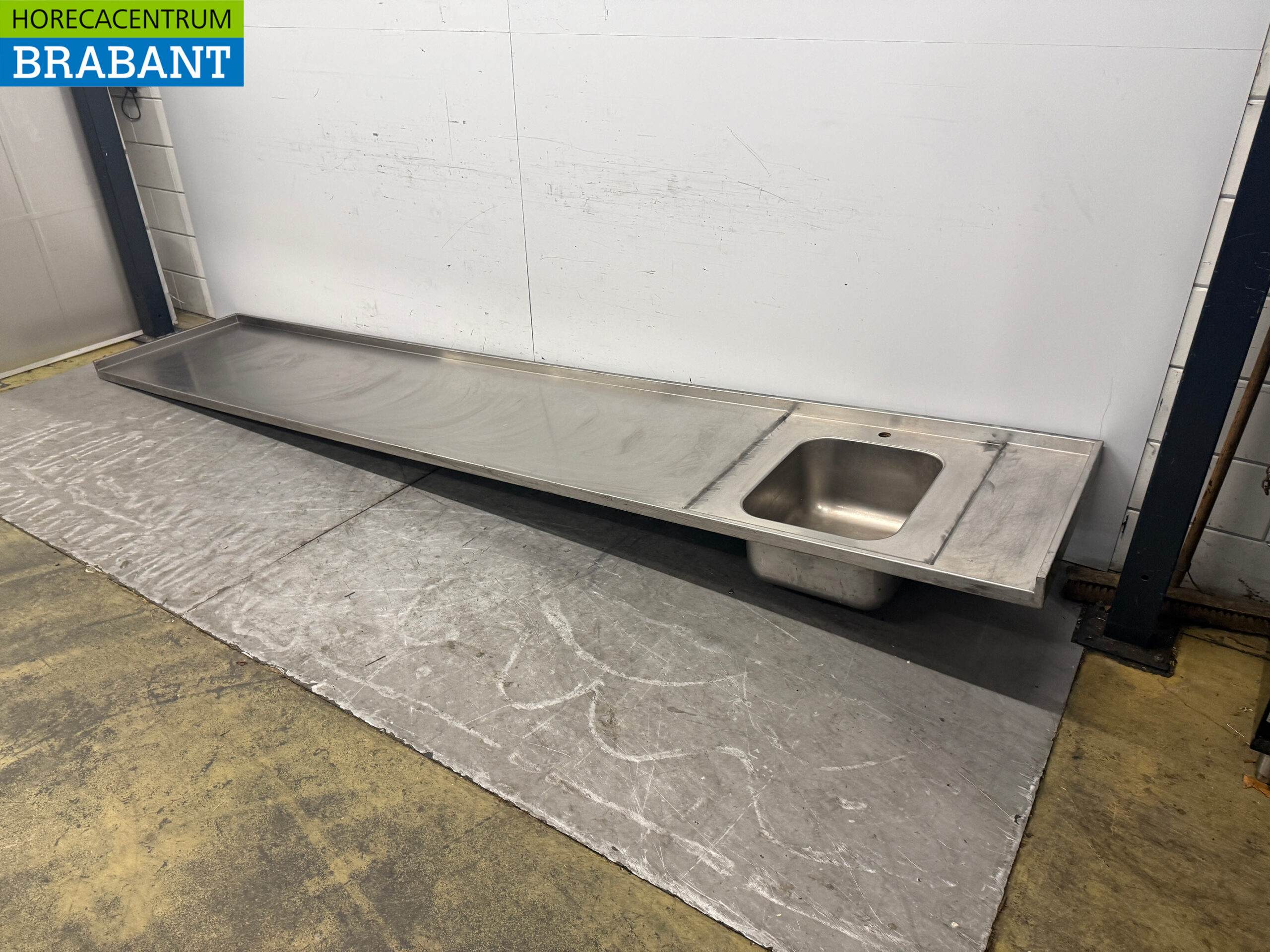 Edelstahl-Spülbecken Waschbecken 372 x 70 cm Horeca – Bild 2