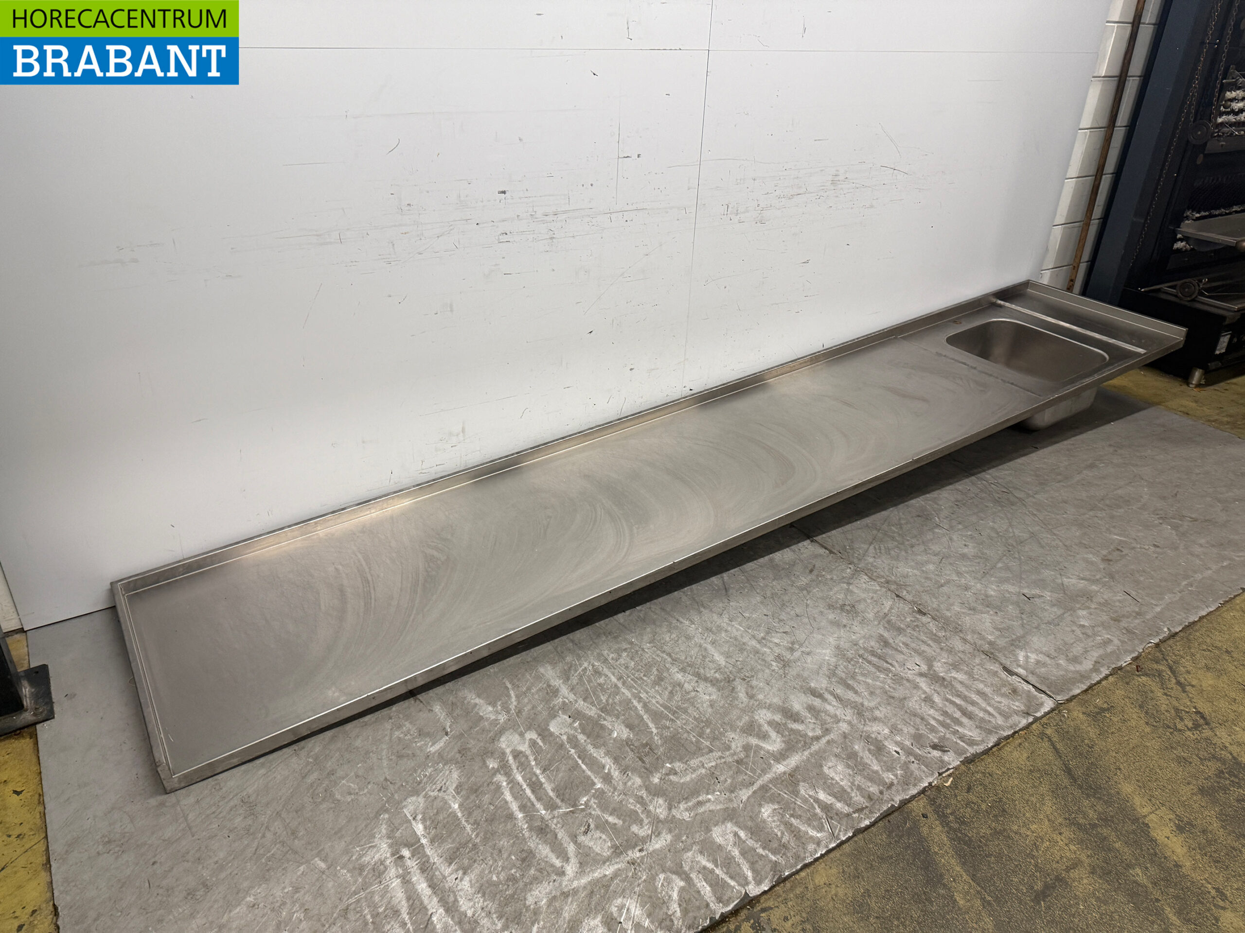 Edelstahl-Spülbecken Waschbecken 372 x 70 cm Horeca – Bild 3