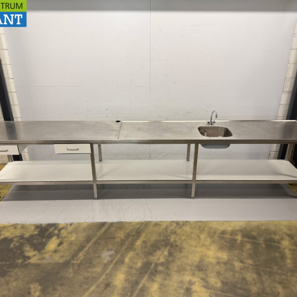 Spülbecken aus Edelstahl Spülbecken mit Wasserhahn 420 x 70 x 91 cm Catering