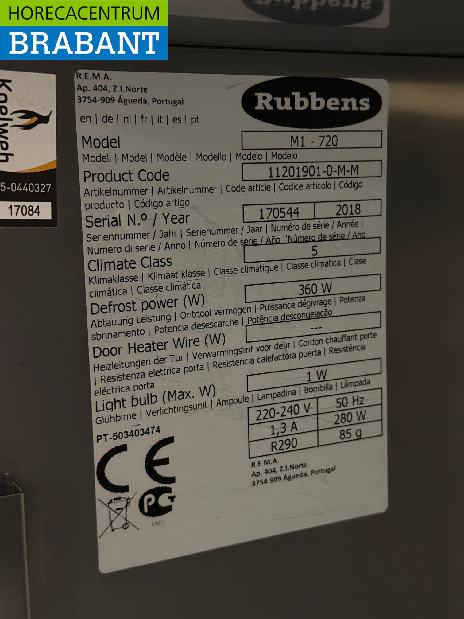 Edelstahl Rubbens Kühlschrank 550 Liter 230V Horeca – Bild 5