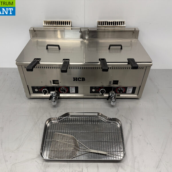 Edelstahl-Doppelfritteuse Frittieren 2 x 30 Liter PROPAAN Gas Catering