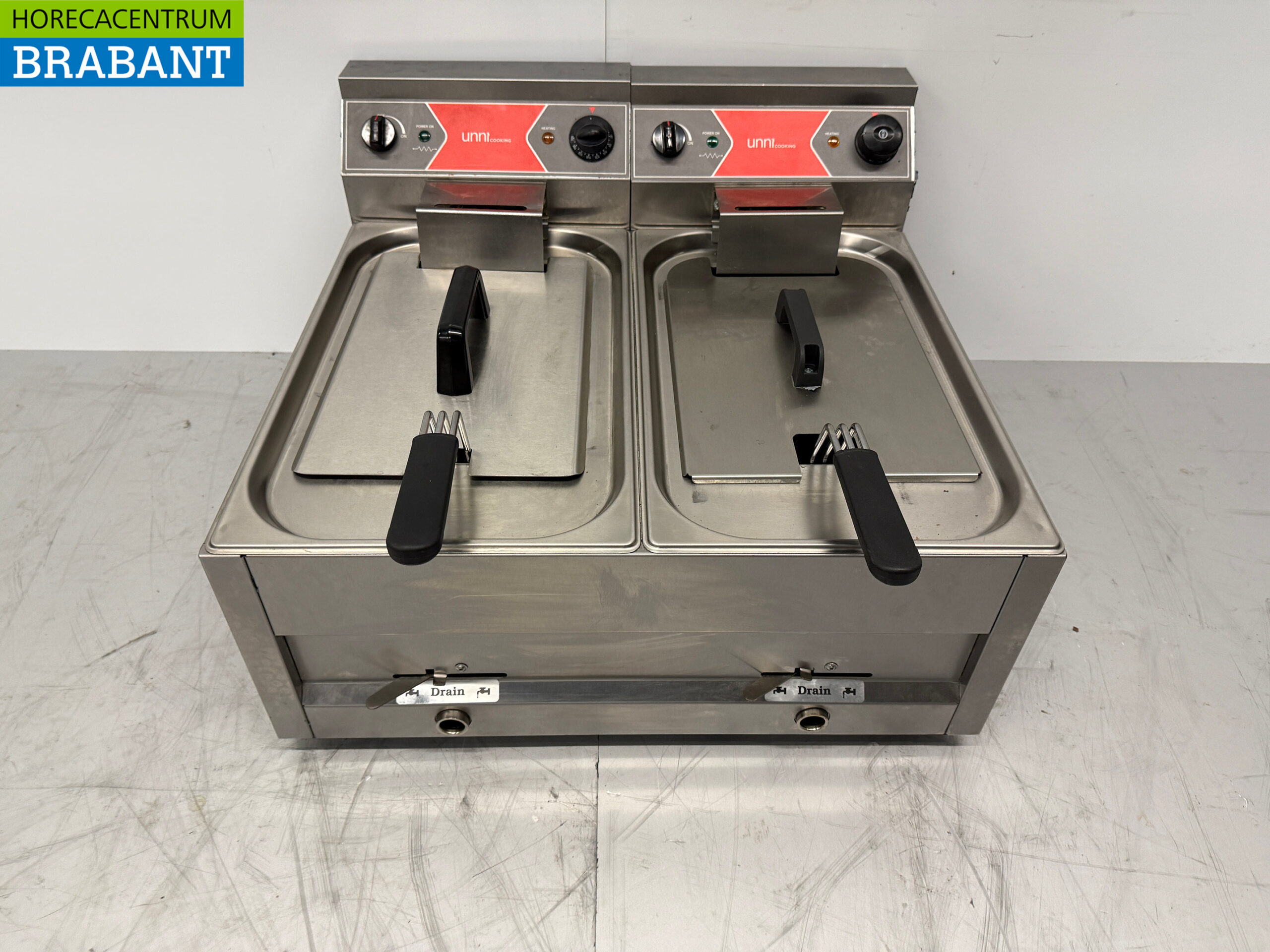 Edelstahl-Doppelfritteuse 2 x 12 Liter 400V Horeca