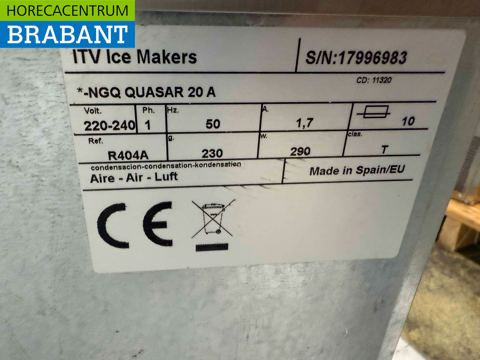 Edelstahl ITV Eiswürfelmaschine 21 kg/24h Bunker 6 Kilo 230V Horeca – Bild 5