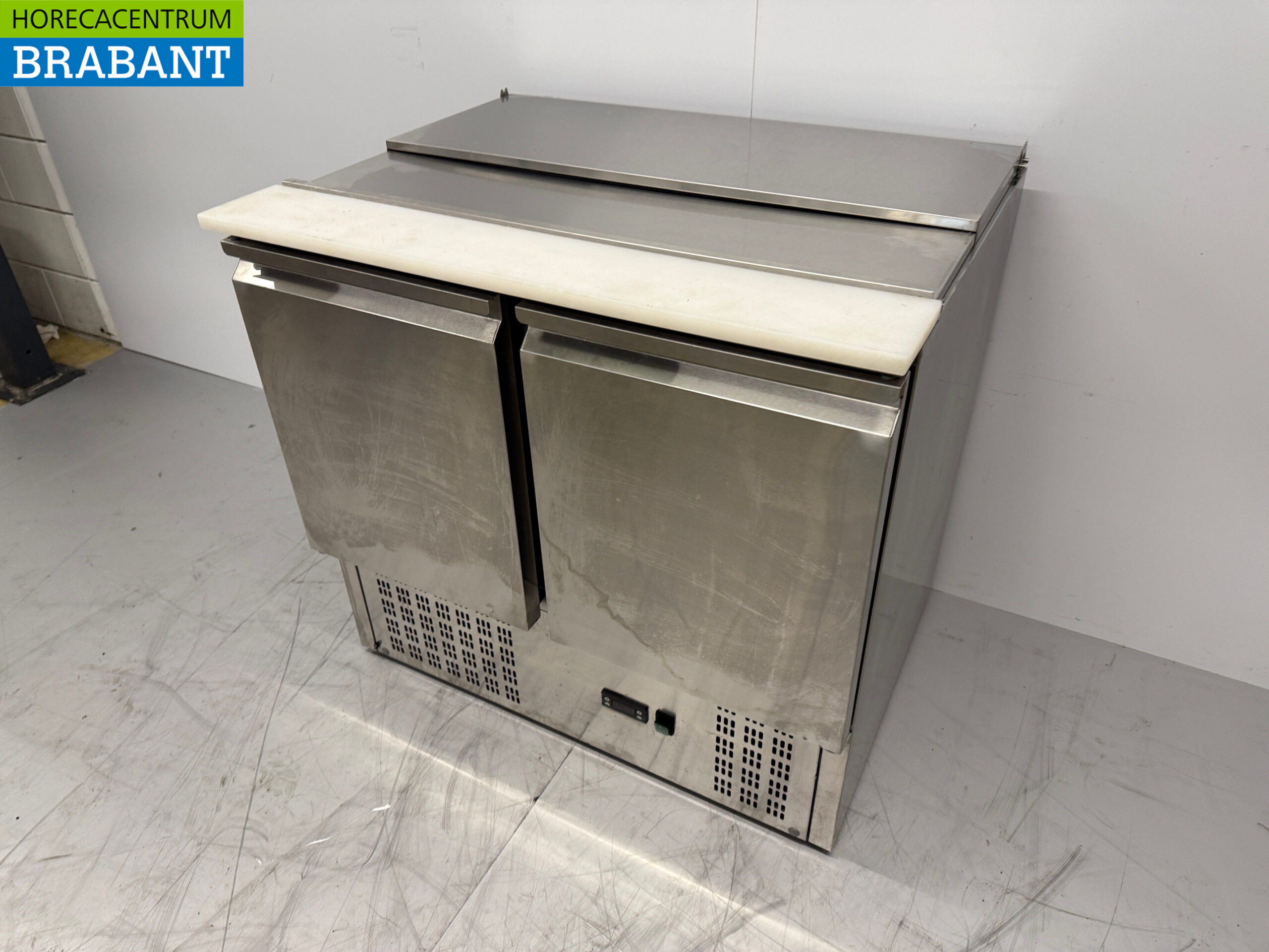 Edelstahl Kühltheke 2 Türen 90 cm 230V Horeca – Bild 2