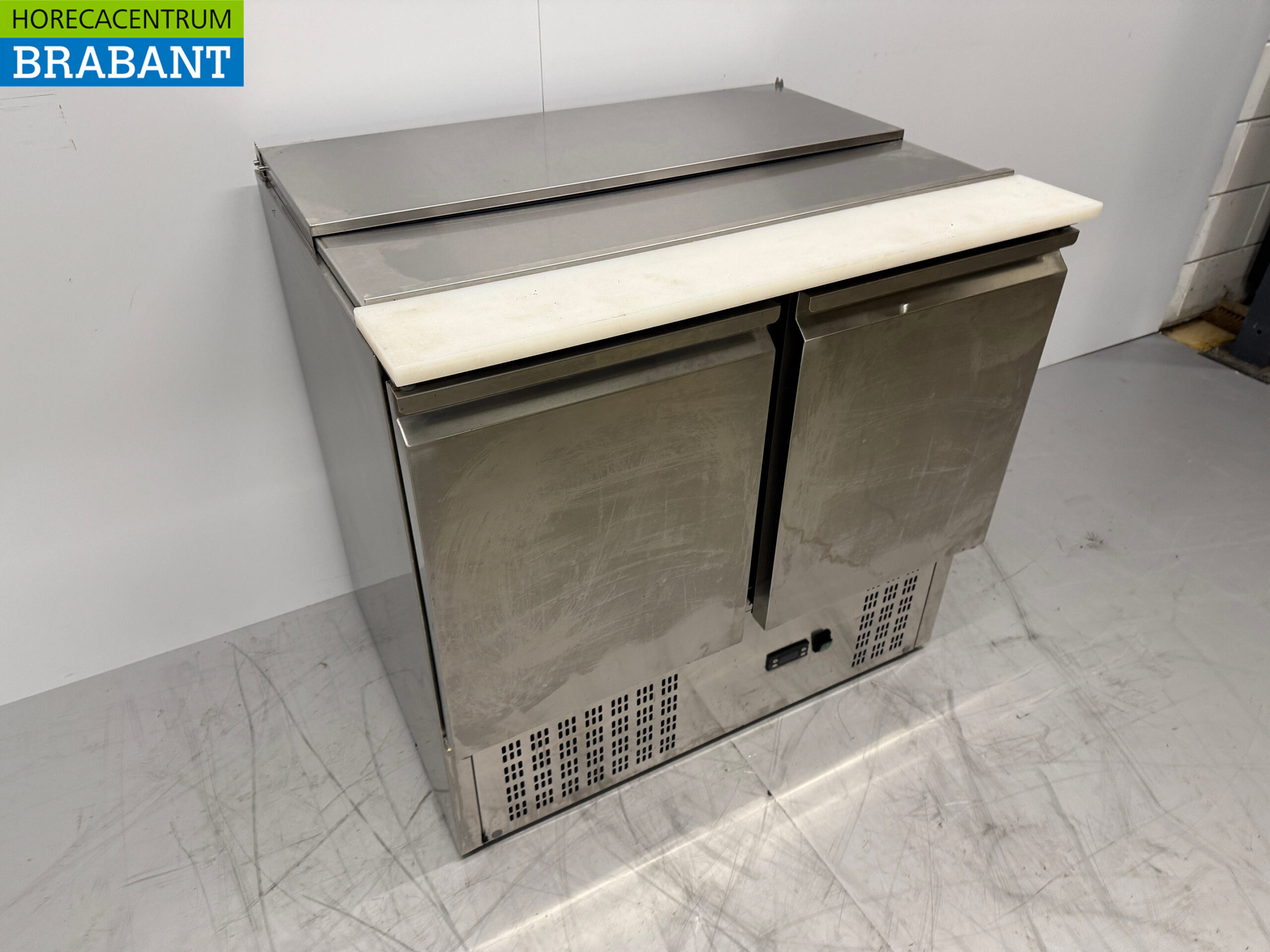 Edelstahl Kühltheke 2 Türen 90 cm 230V Horeca – Bild 3