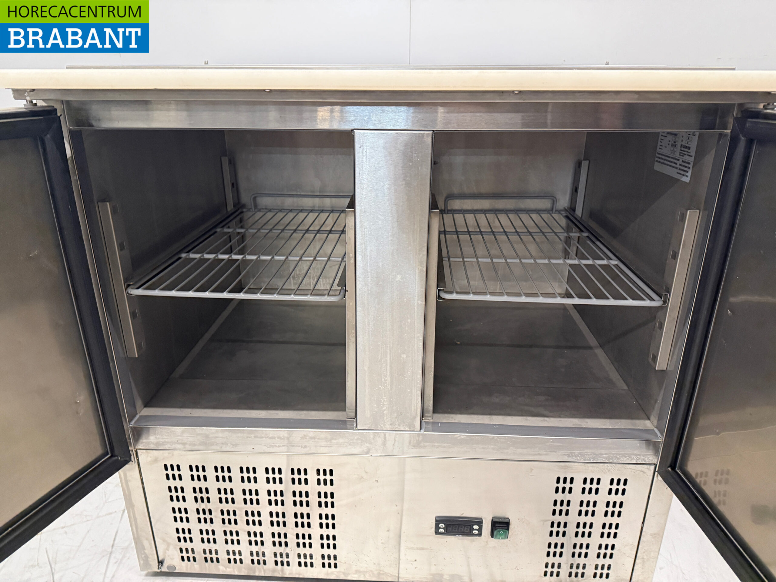 Edelstahl Kühltheke 2 Türen 90 cm 230V Horeca – Bild 5