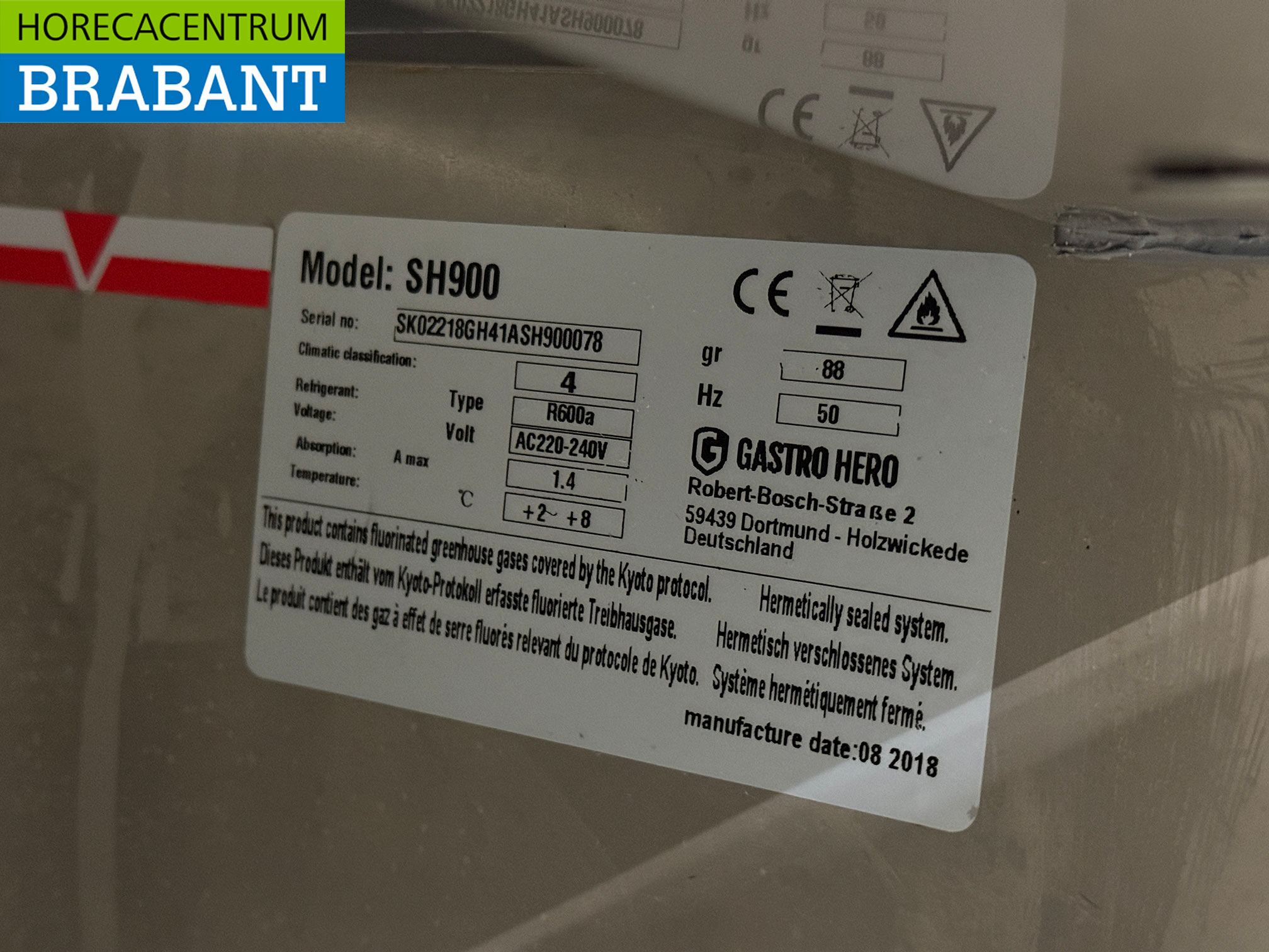 Edelstahl Kühltheke 2 Türen 90 cm 230V Horeca – Bild 6