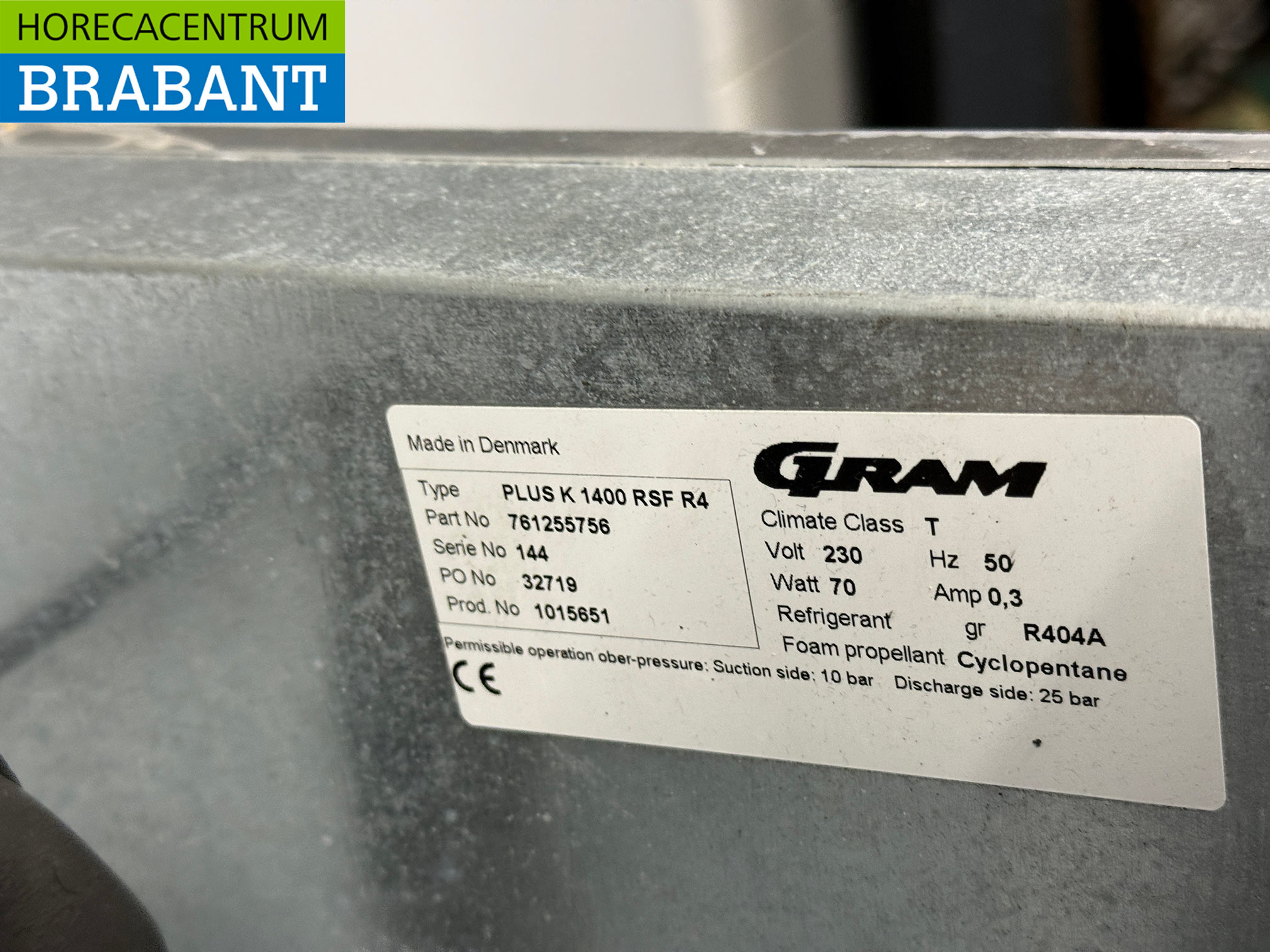 Edelstahl Gram Doppeltür-Kühlschrank 1400 Liter 230V Horeca – Bild 5