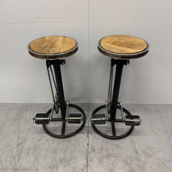 2er-Set Metall-Barhocker Fahrrad-Look Catering