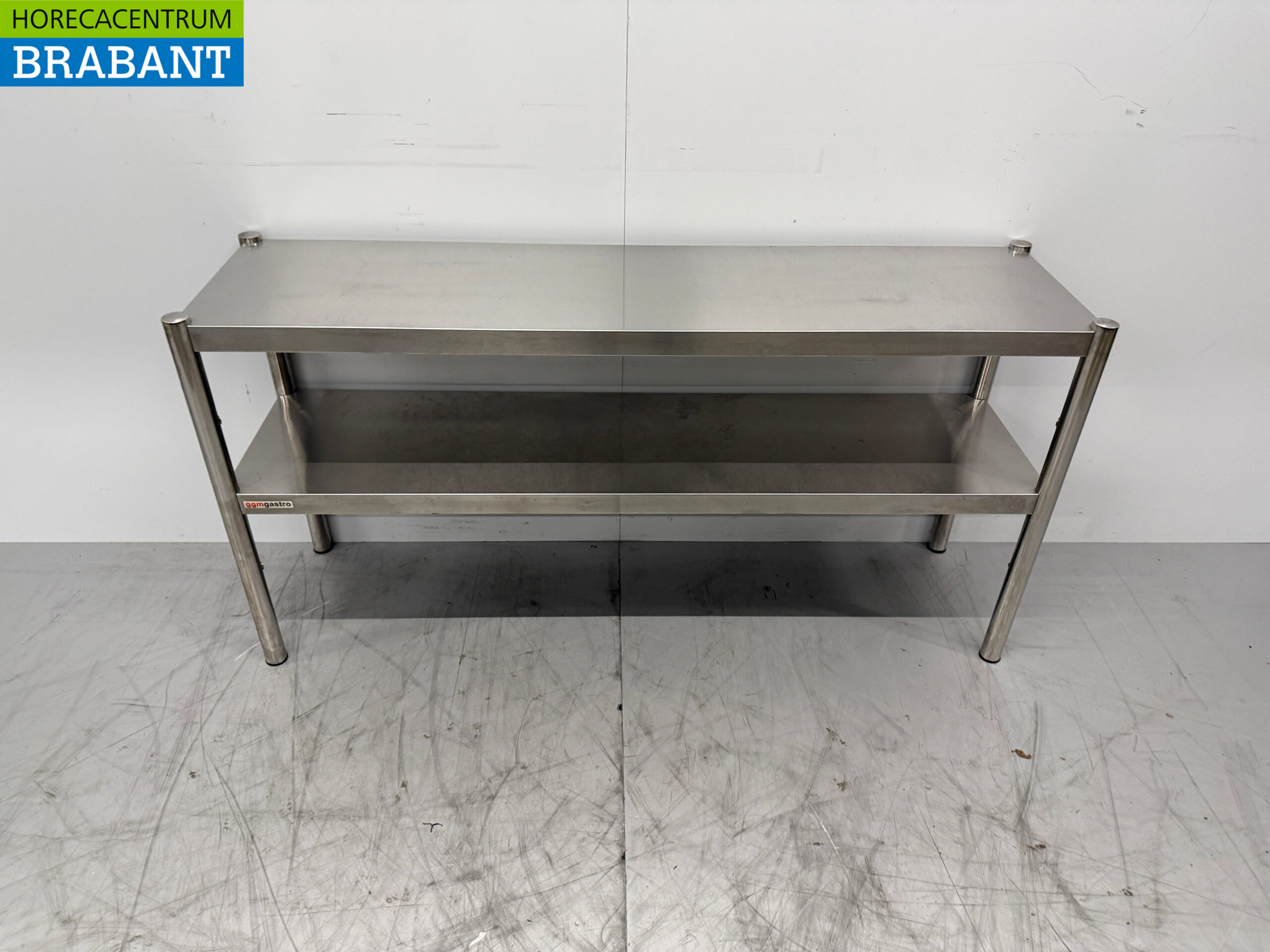 Doppelte Etagerenbrücke aus Edelstahl 140 x 37 x 70,5 cm Catering